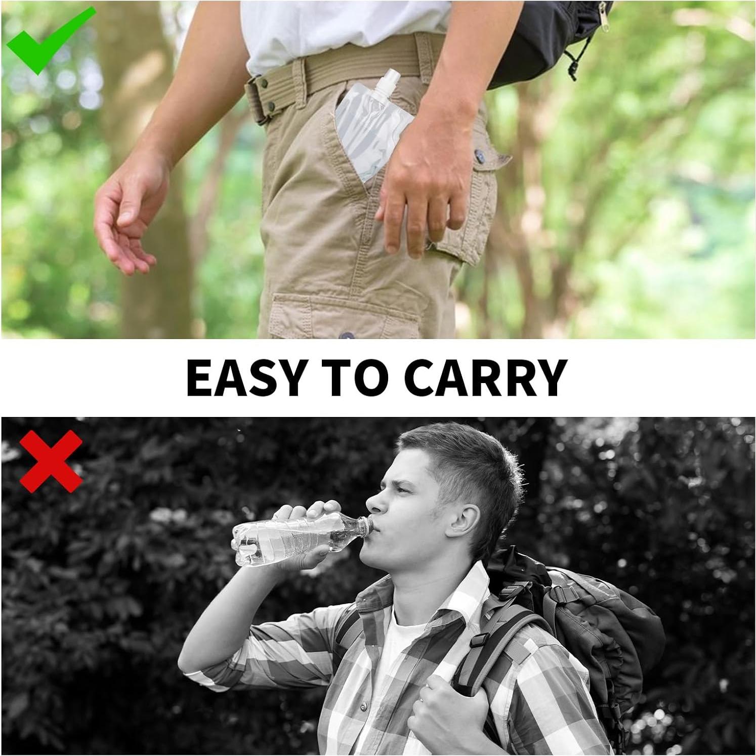 5 Botellas de Agua Plegables 1L Gosknor para Senderismo