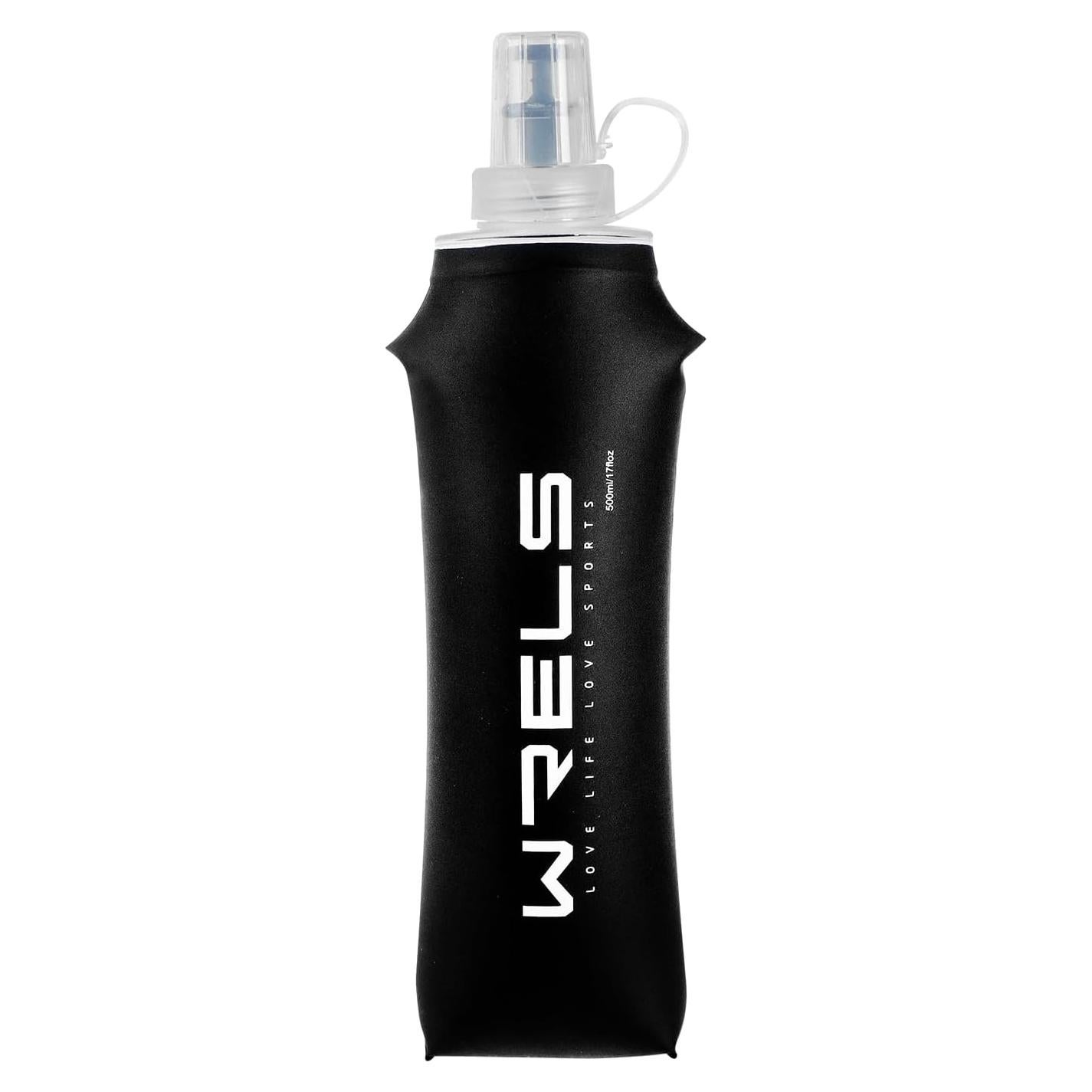 Botella de Agua Colapsable WRELS 500ml Sin BPA Negra