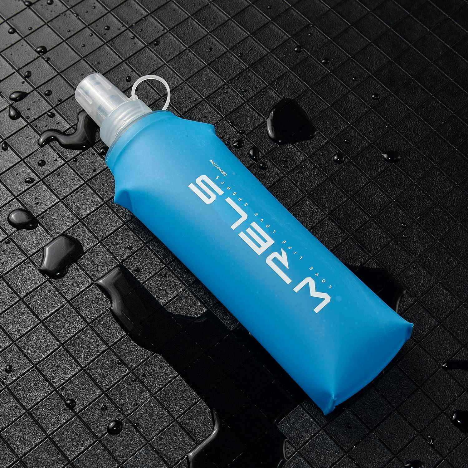 Botella de Agua Colapsable WRELS 500ml Sin BPA Negra