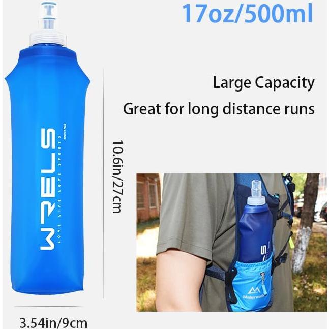 Botella de Agua Colapsable WRELS 500ml Sin BPA Negra