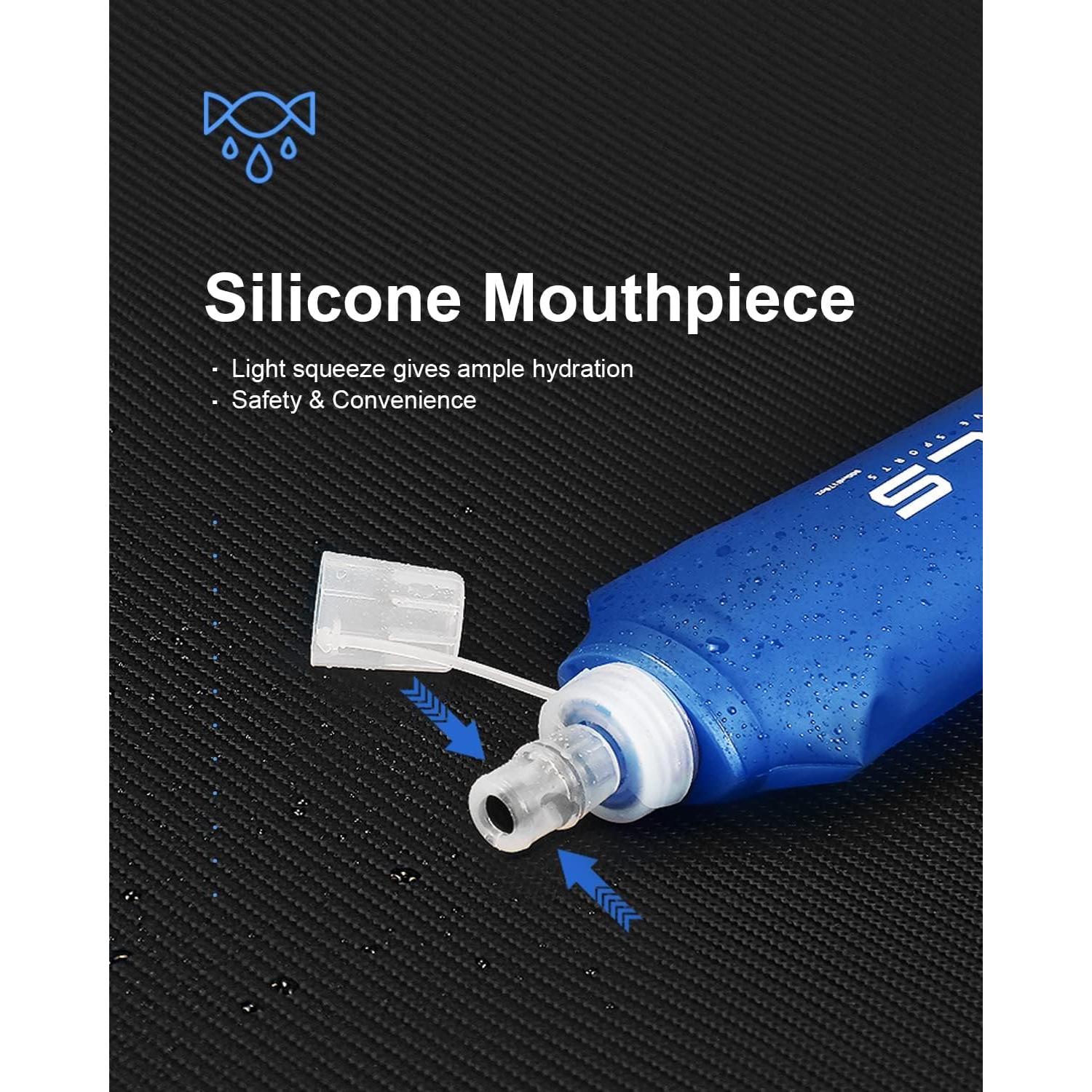 Botella de Agua Colapsable WRELS 500ml Sin BPA Negra