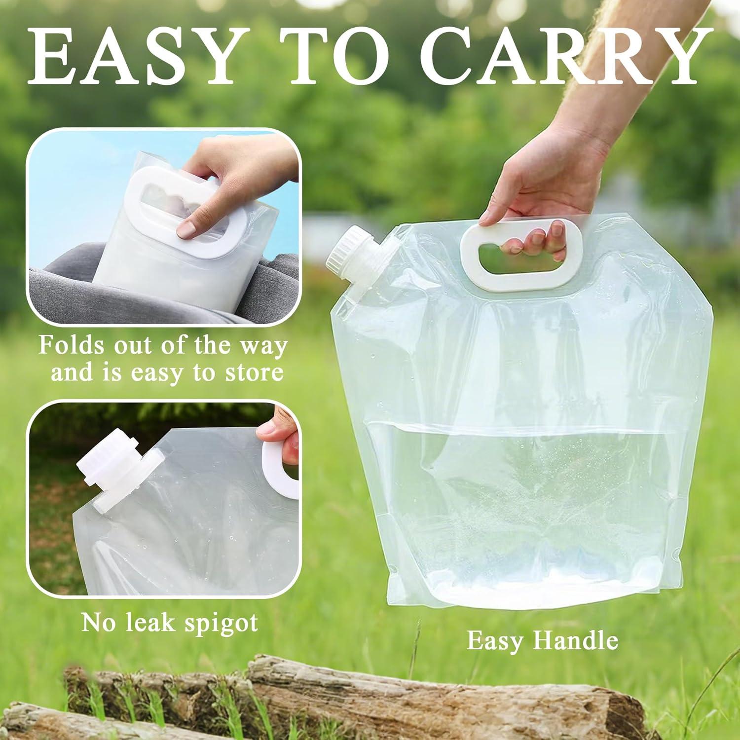 Paquete de 4 Jarras Plegables Cosell 5L - Agua Libre de BPA