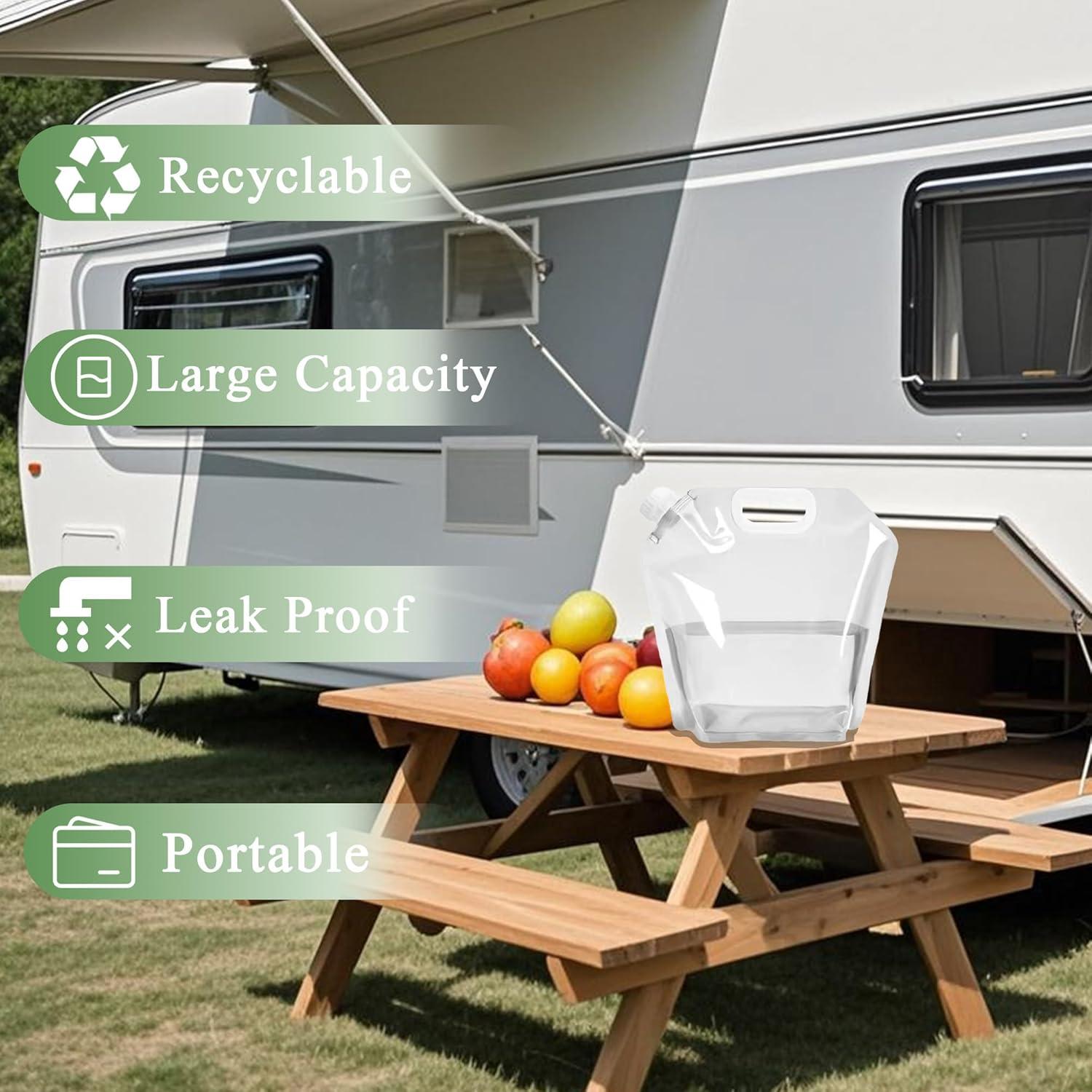 Paquete de 4 Jarras Plegables Cosell 5L - Agua Libre de BPA