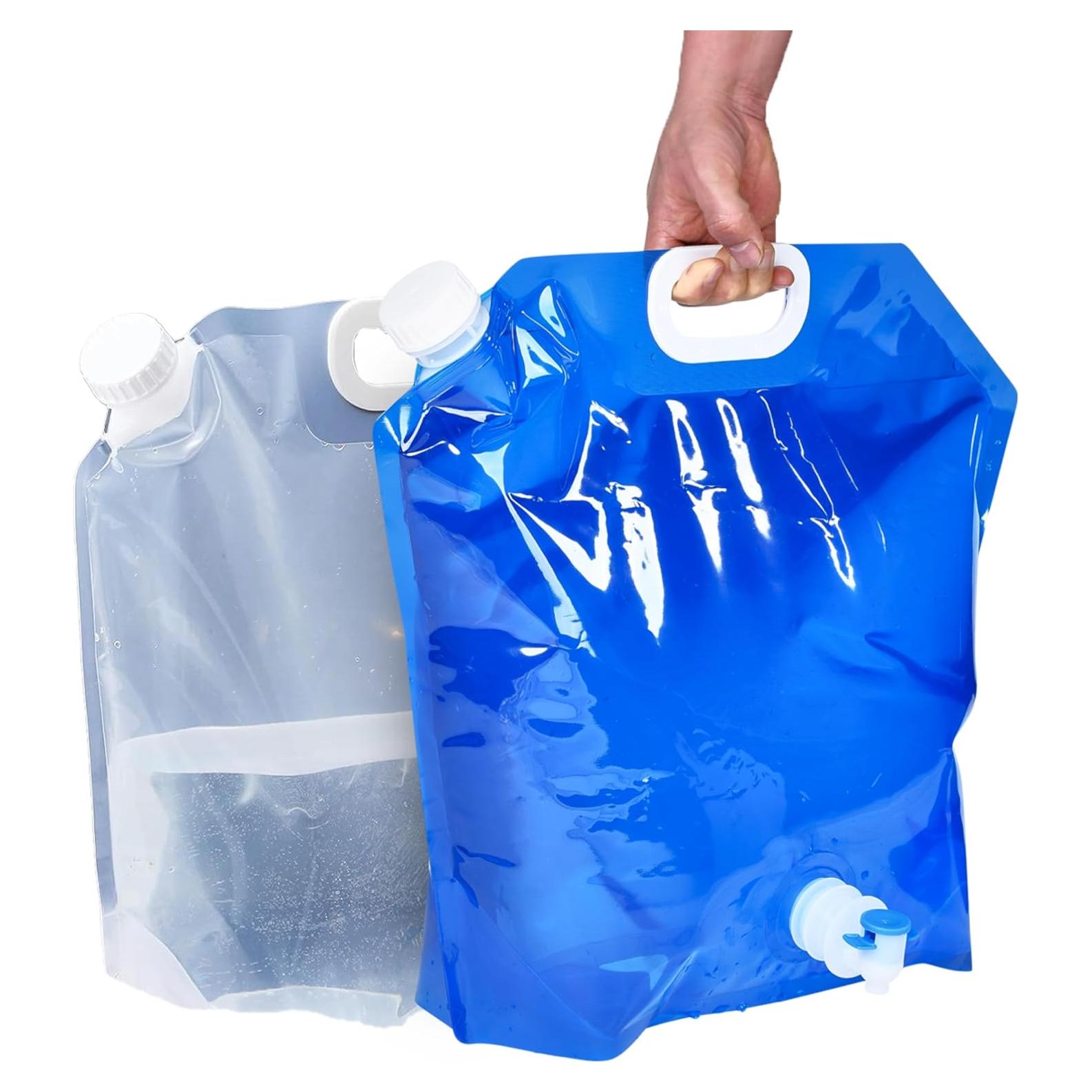 Contenedor de Agua Plegable ACOWAY 10L - Azul y Blanco - 2 Unidades