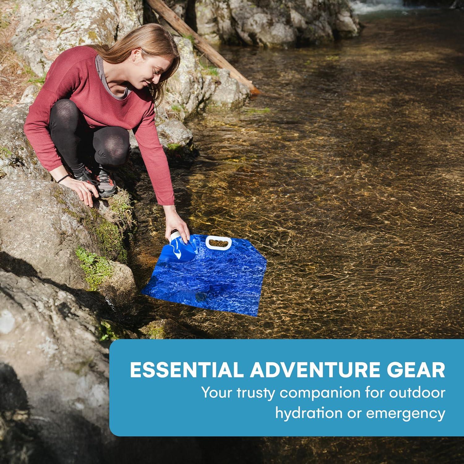 Contenedor de Agua Plegable ACOWAY 10L - Azul y Blanco - 2 Unidades