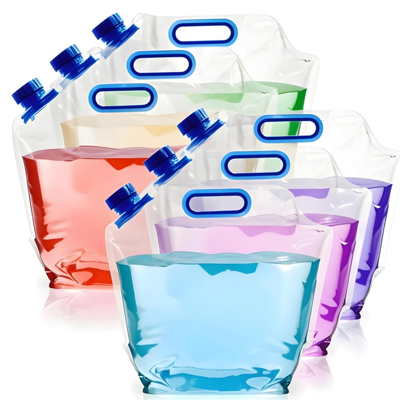 AVLA 6 Bolsas Plegables de Agua 5.7L Plástico Claro Camping