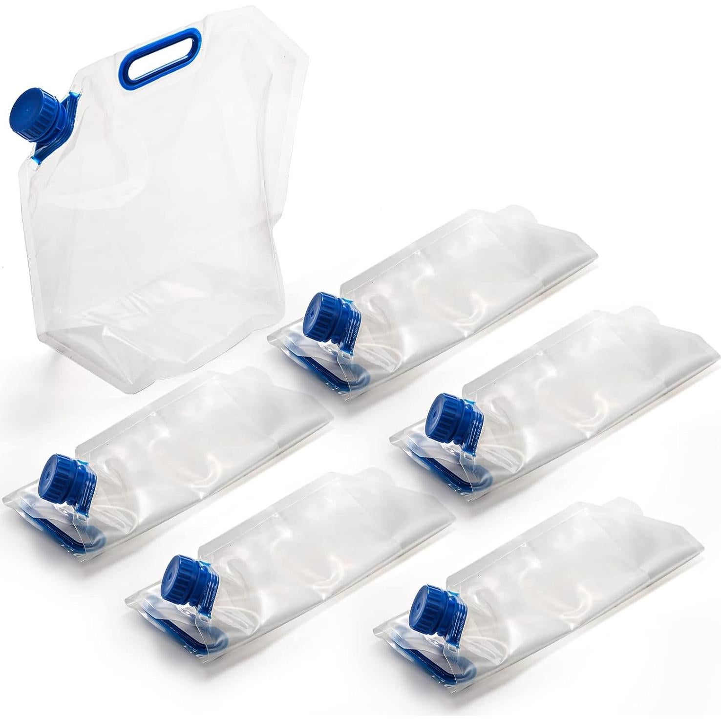 AVLA 6 Bolsas Plegables de Agua 5.7L Plástico Claro Camping