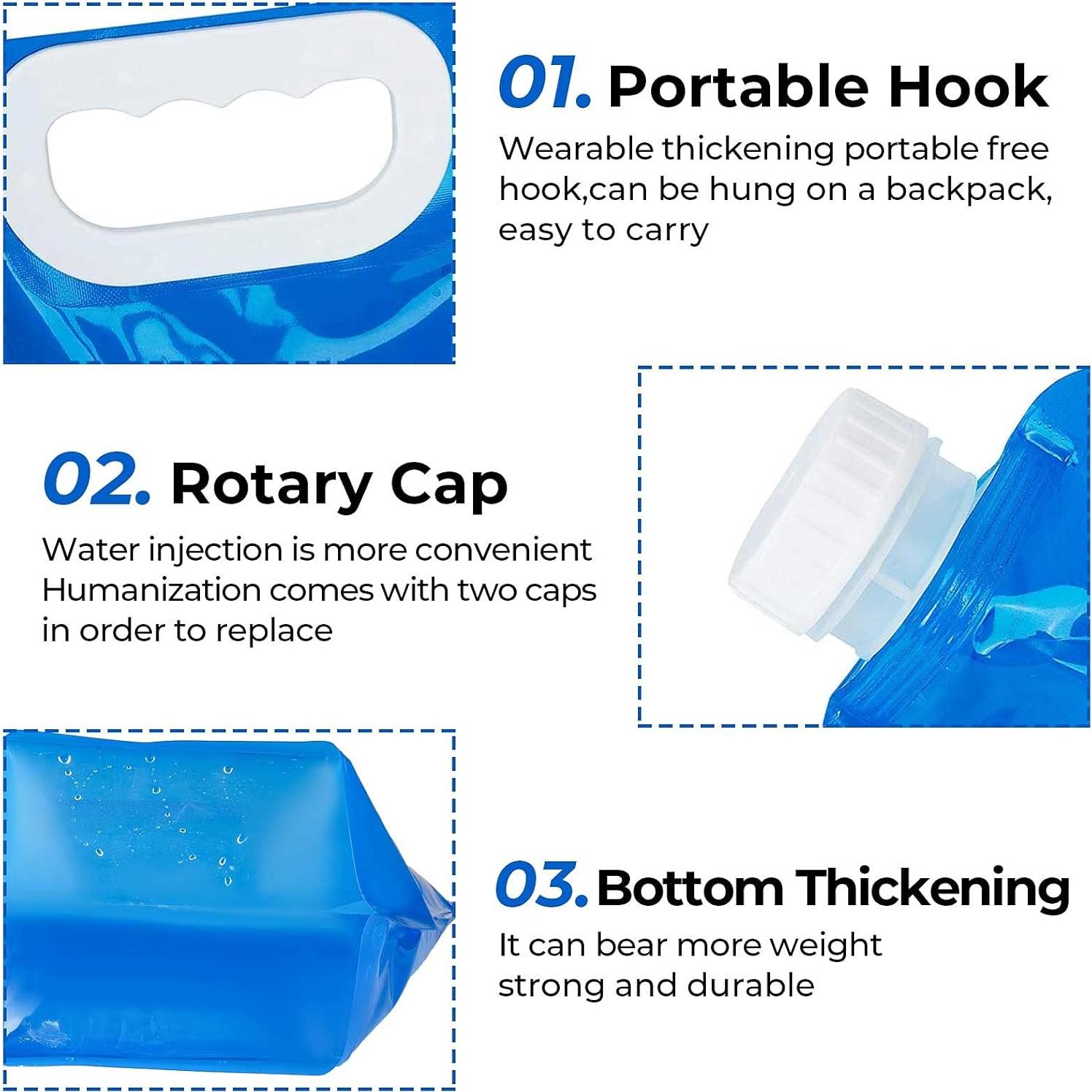 Contenedor de Agua Plegable Hakkin 4 Piezas 5L Libre BPA