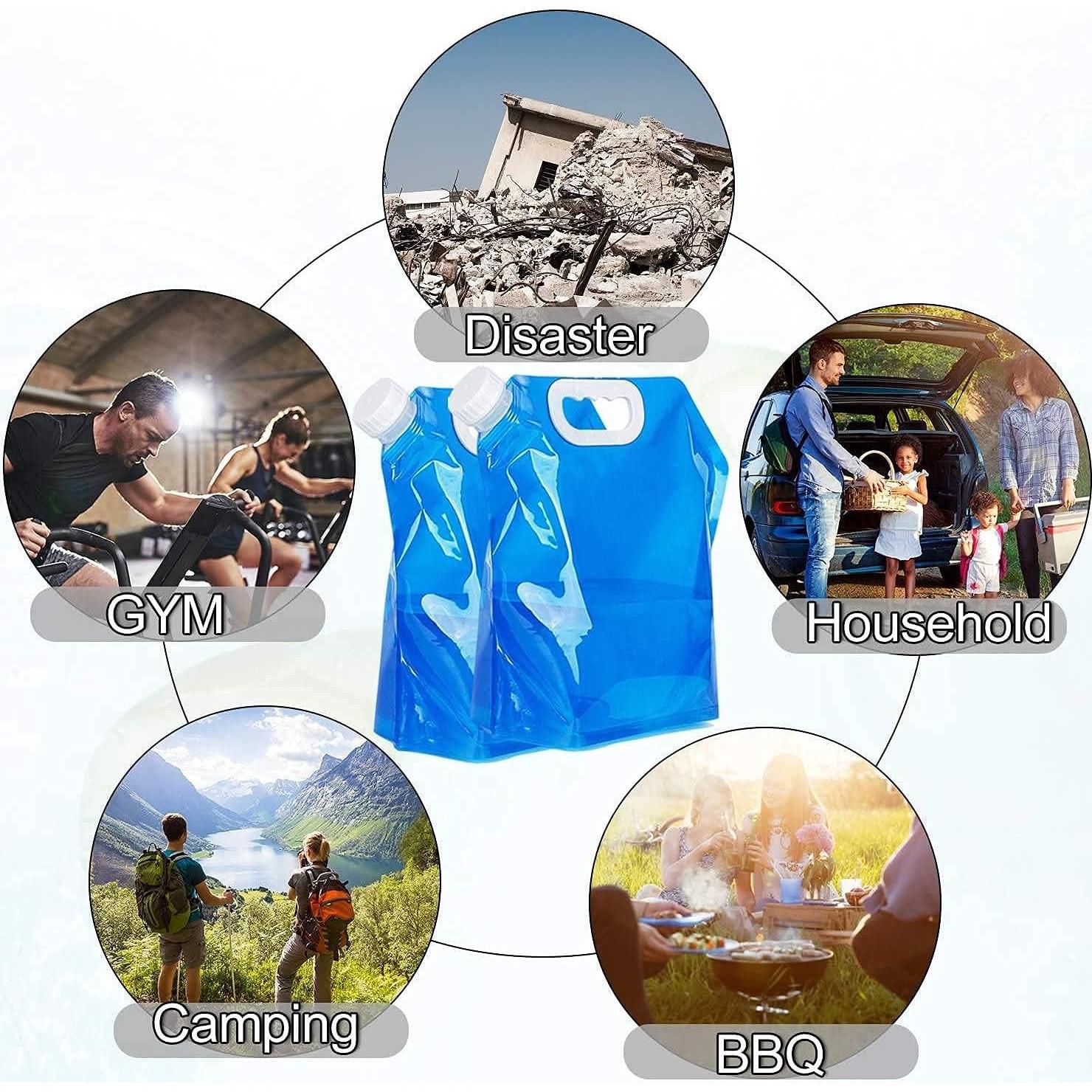 Contenedor de Agua Plegable Hakkin 4 Piezas 5L Libre BPA