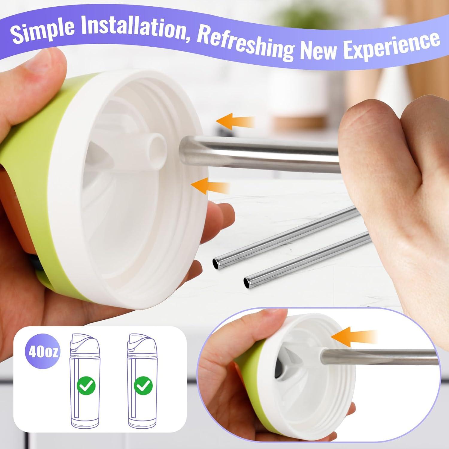 6 Popotes de Acero Inoxidable Reutilizables XHJH para Owala 40oz