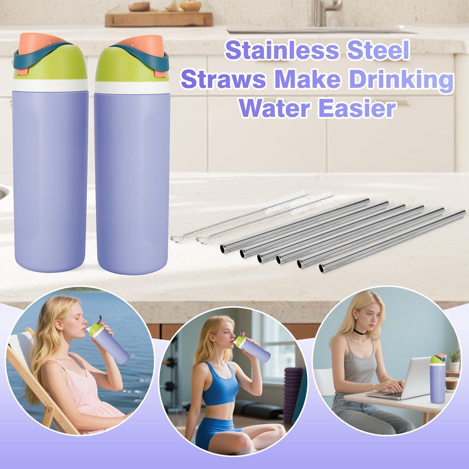 6 Popotes de Acero Inoxidable Reutilizables XHJH para Owala 40oz