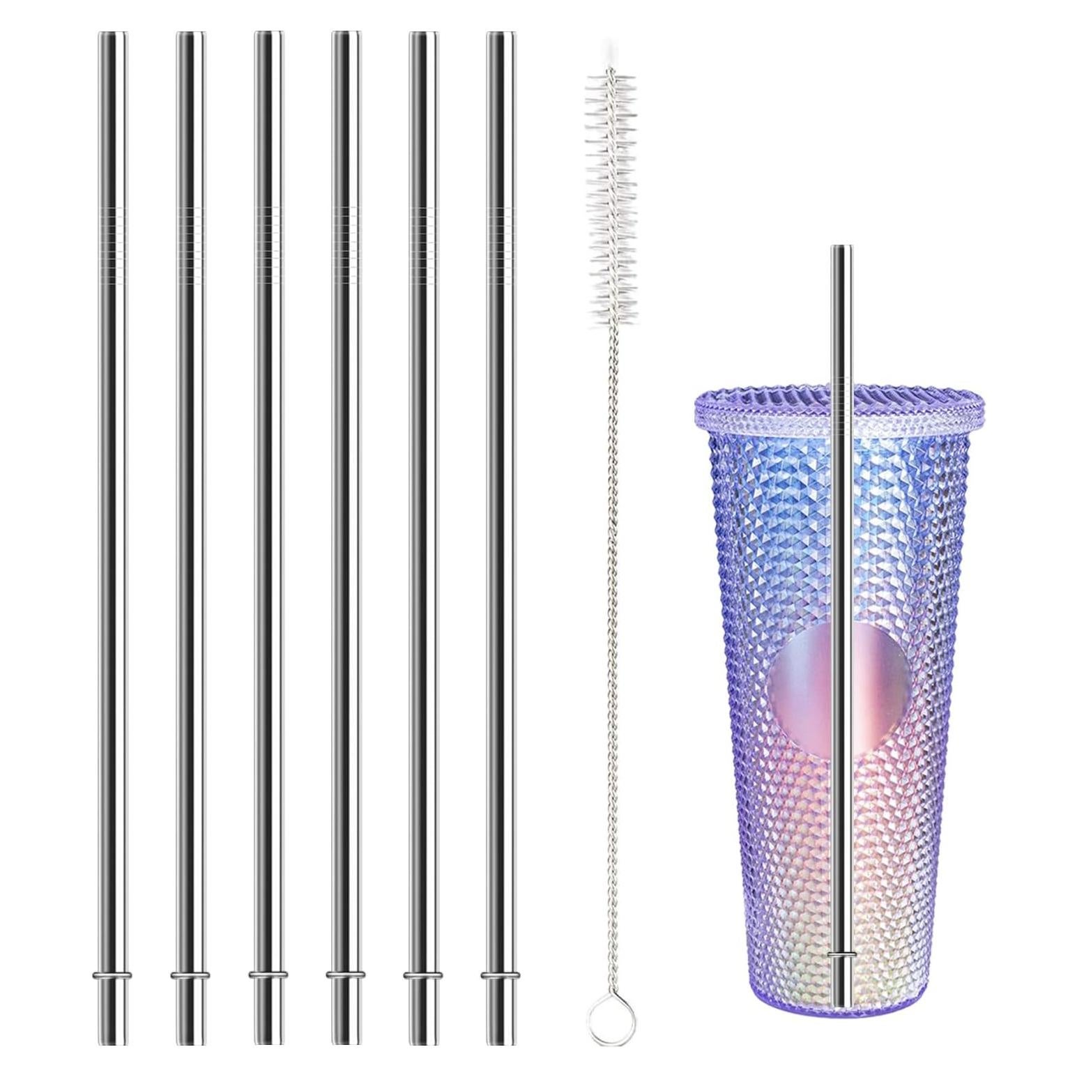 Popotes de Acero Inoxidable QUVIAE 10.5" Reutilizables 6 PCS