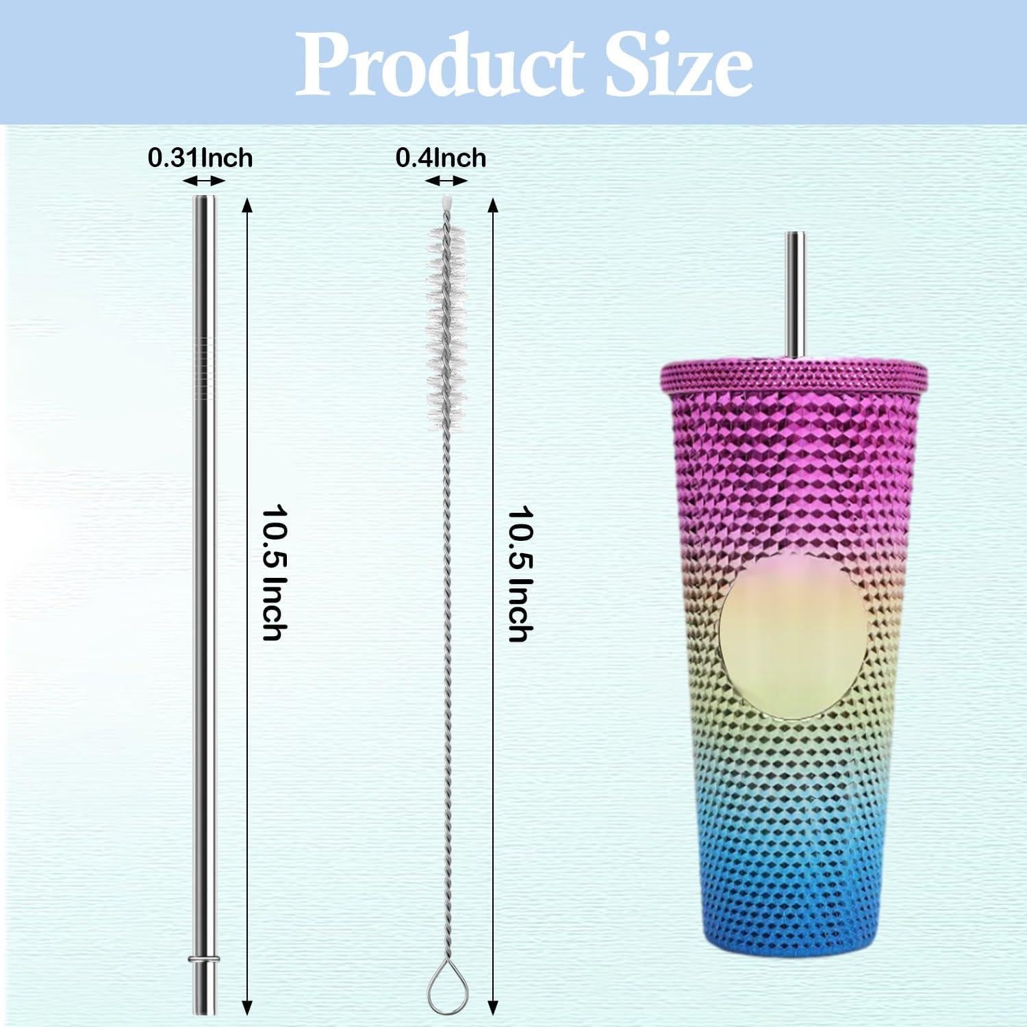 Popotes de Acero Inoxidable QUVIAE 10.5" Reutilizables 6 PCS