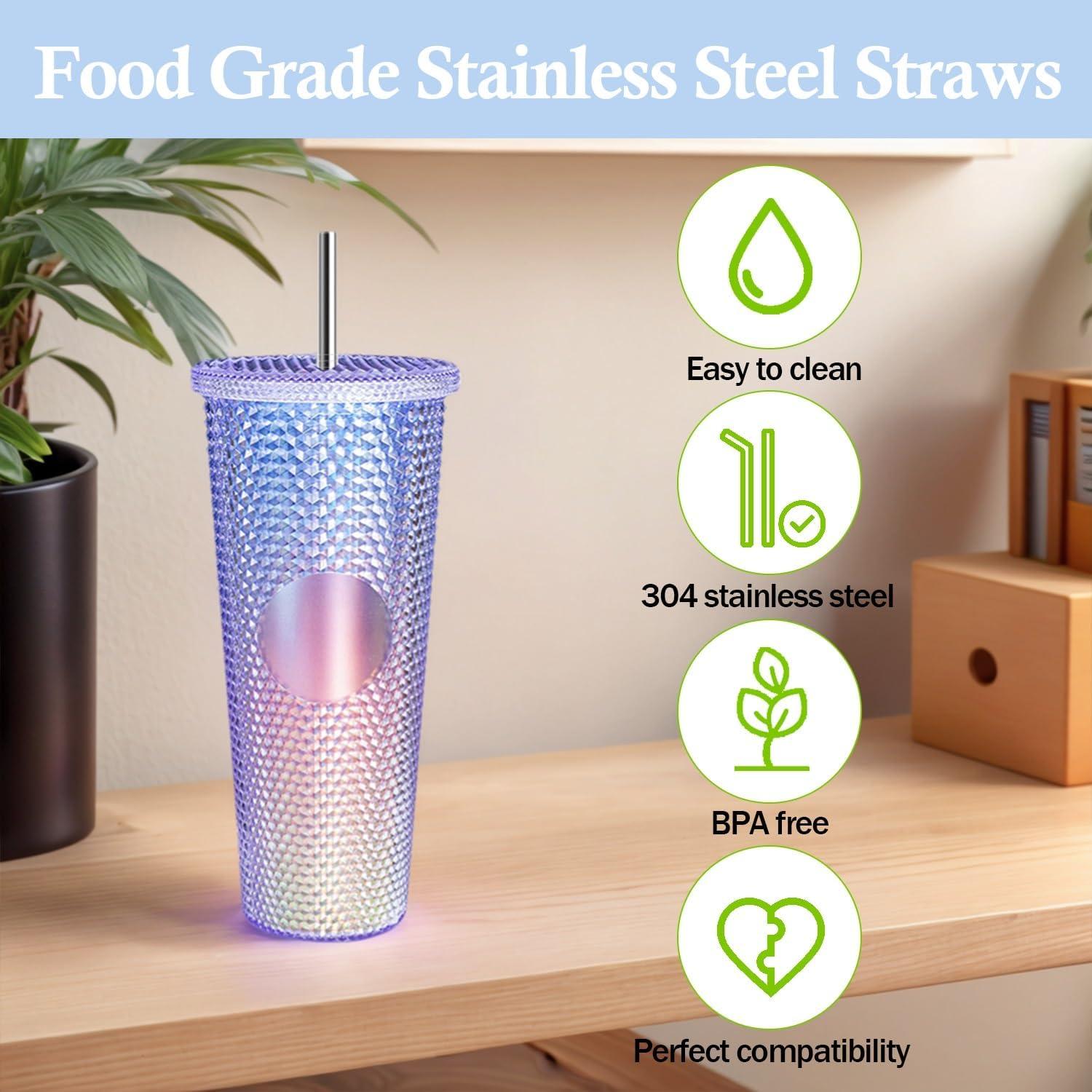 Popotes de Acero Inoxidable QUVIAE 10.5" Reutilizables 6 PCS