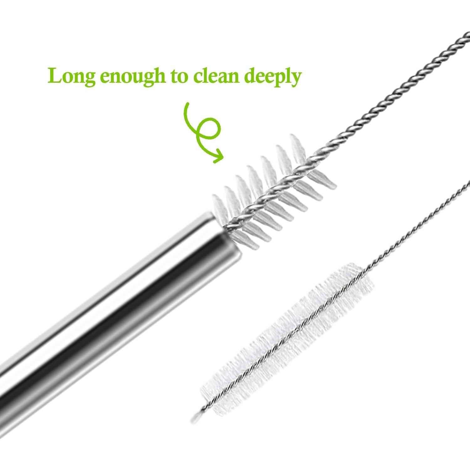 Popotes de Acero Inoxidable QUVIAE 10.5" Reutilizables 6 PCS