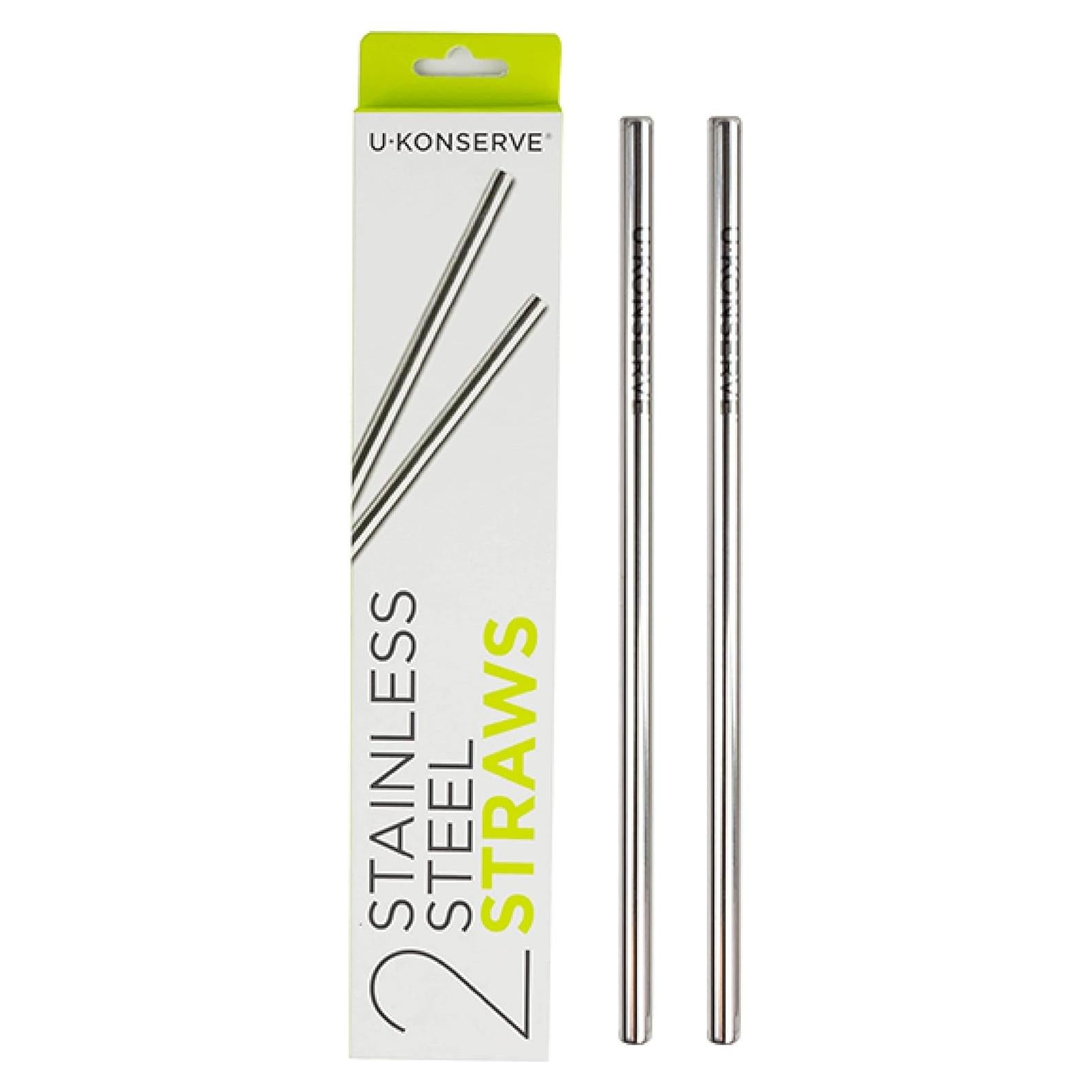 Popotes Reutilizables de Acero Inoxidable U-Konserve 21.6 cm - Set de 2