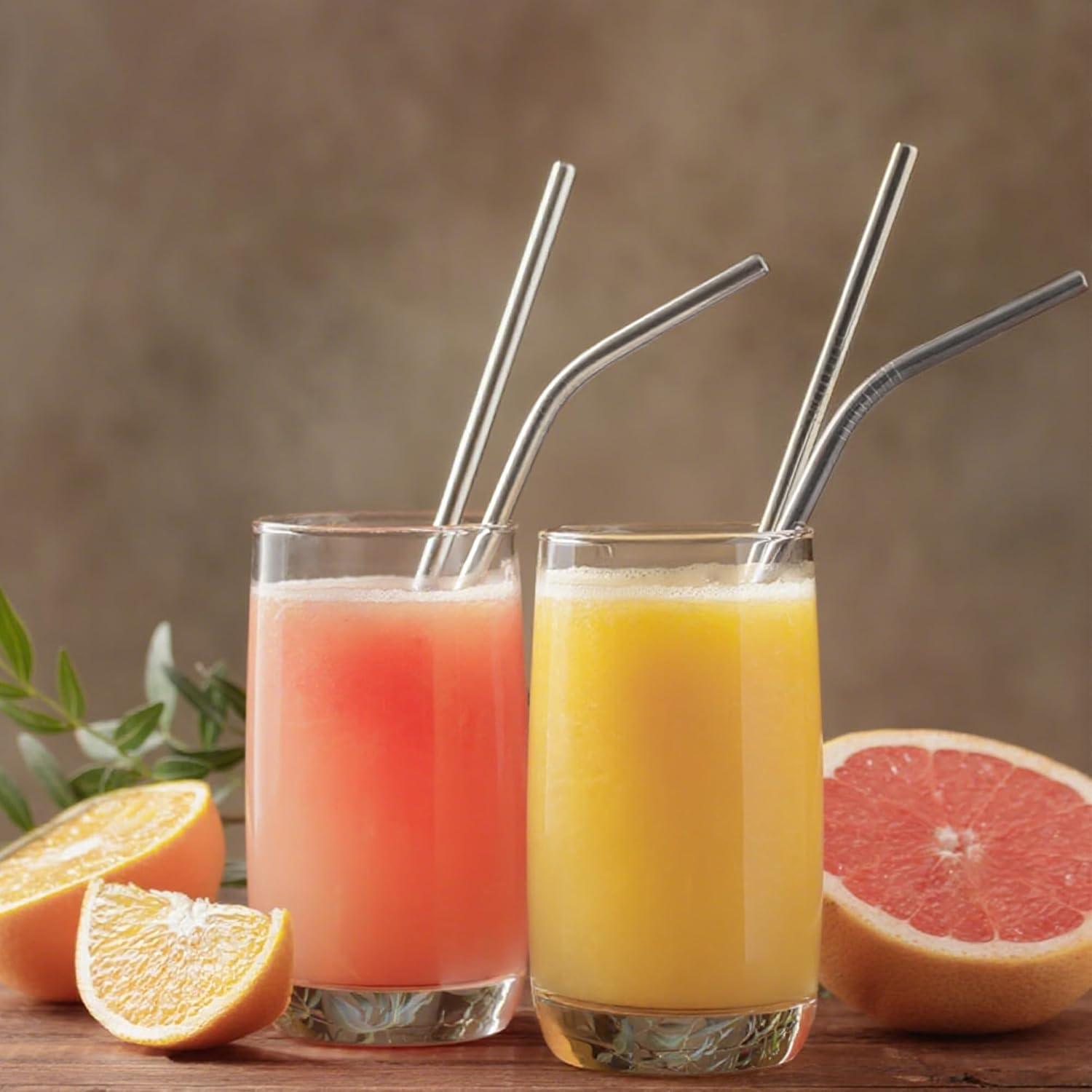 Pajitas de Acero Inoxidable Reutilizables BlingKingdom 4 PCS