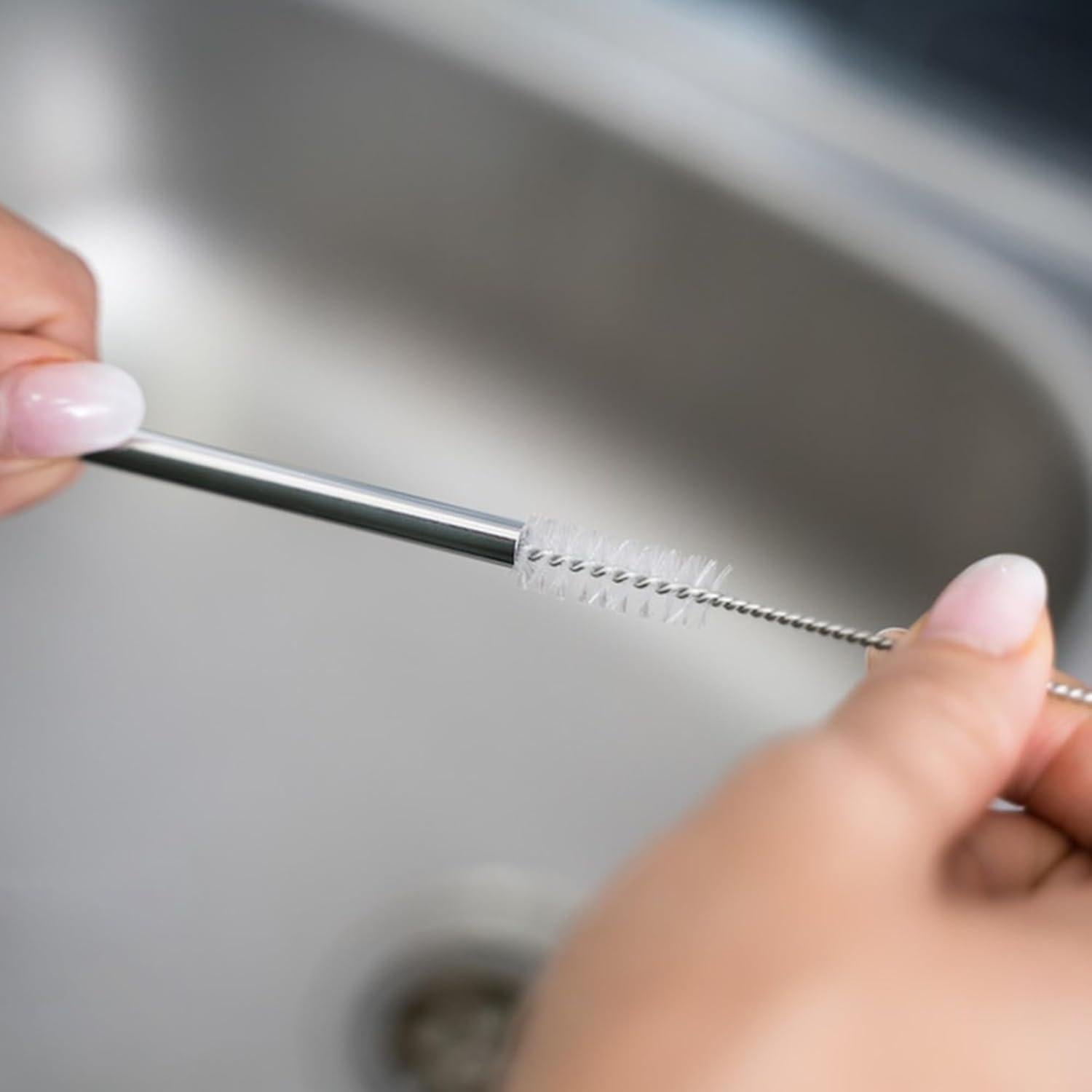 Pajitas de Acero Inoxidable Reutilizables BlingKingdom 4 PCS