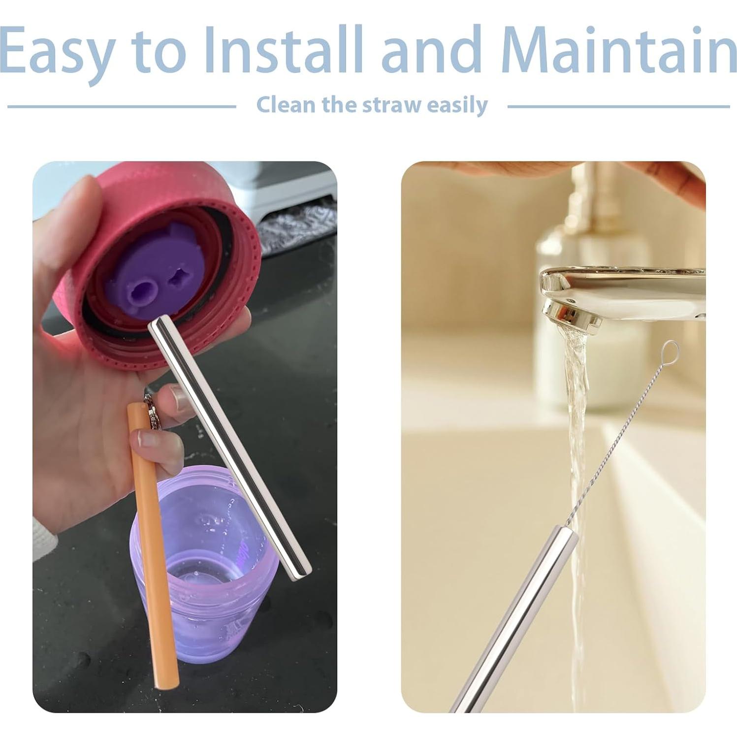 Pajitas de Acero Inoxidable SISABAMA para Owala Niños 12oz y 15oz