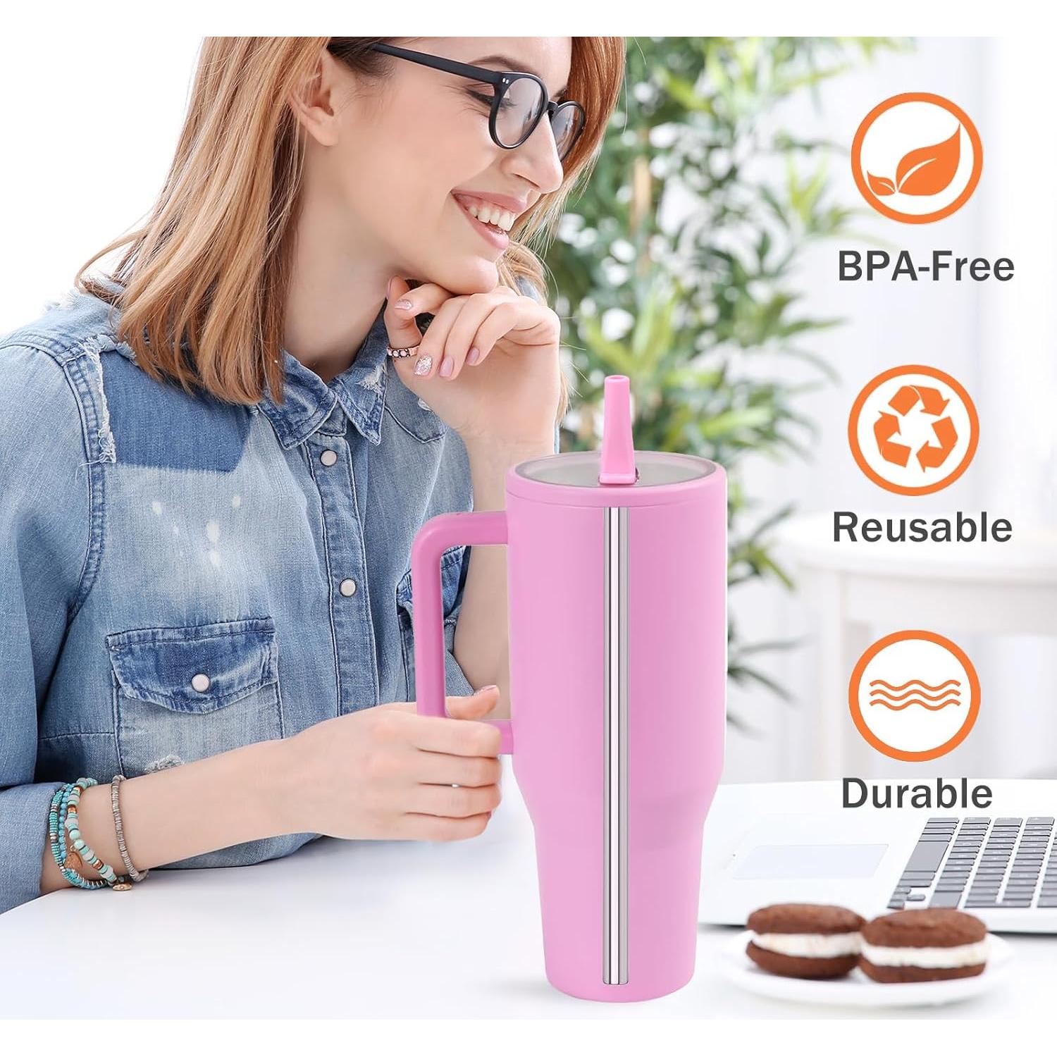 Popotes Metálicos Reutilizables LUCKINEE para HydroJug 40 oz - 6 Pzas