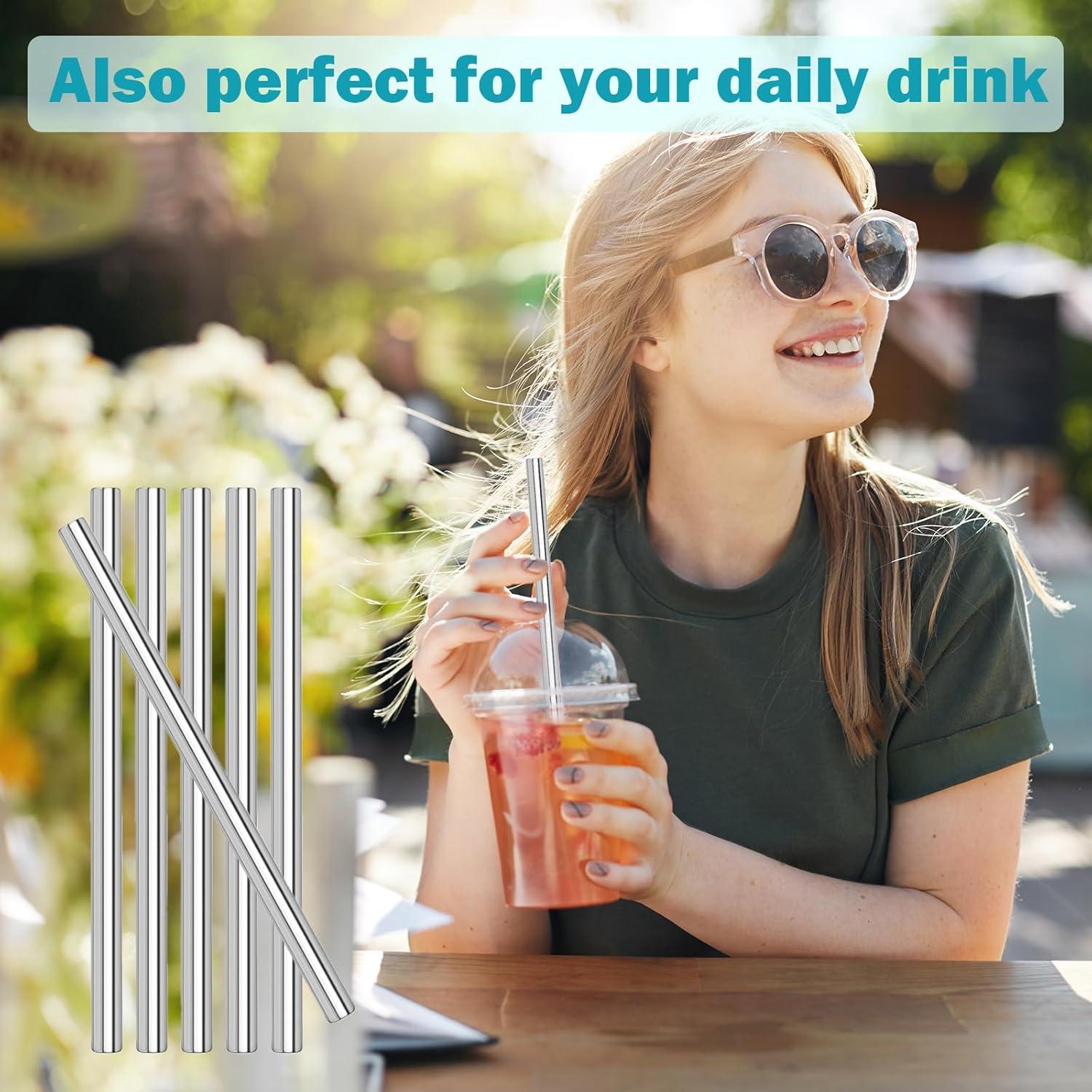 Popotes Metálicos Reutilizables LUCKINEE para HydroJug 40 oz - 6 Pzas