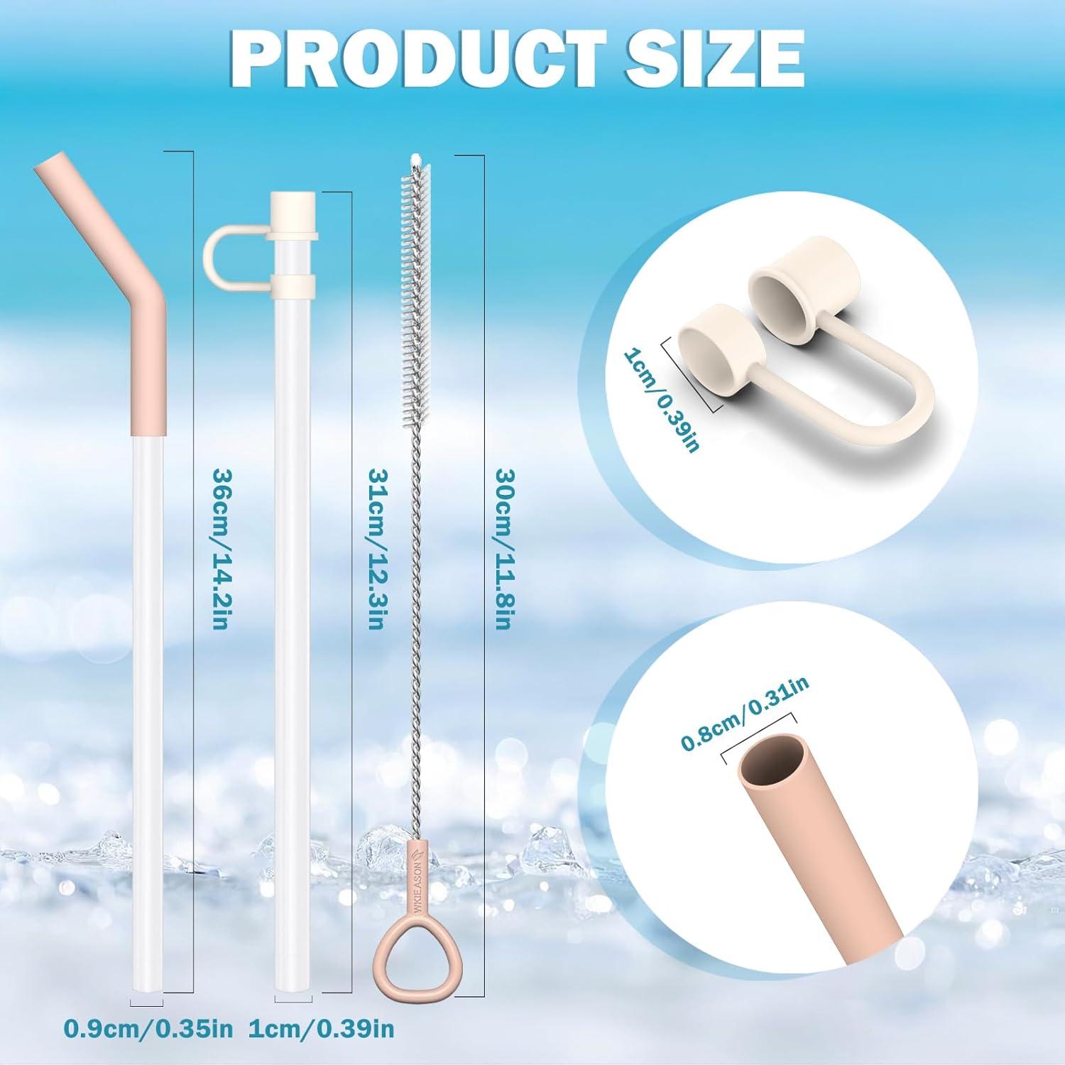 Pajitas Reutilizables de Acero Inoxidable WK IEASON 30.48 cm 6 Pcs