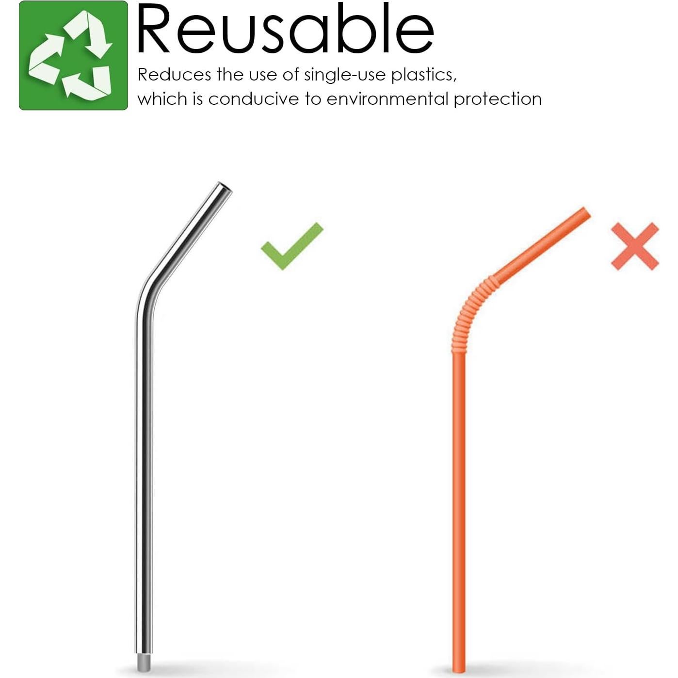 Popotes Reutilizables Acero Inoxidable MCYXX para Vaso 40oz