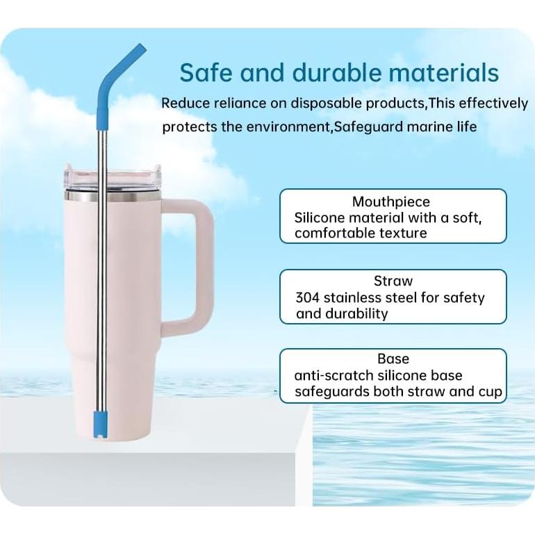 Juego de 16 Pajitas de Acero Inoxidable ZQHZDZ con Silicona