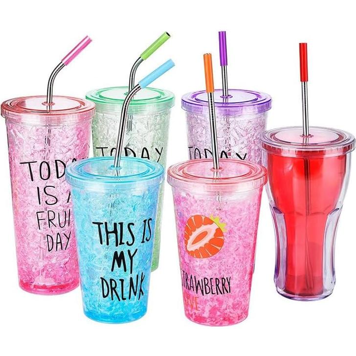 Juego de 16 Pajitas de Acero Inoxidable ZQHZDZ con Silicona