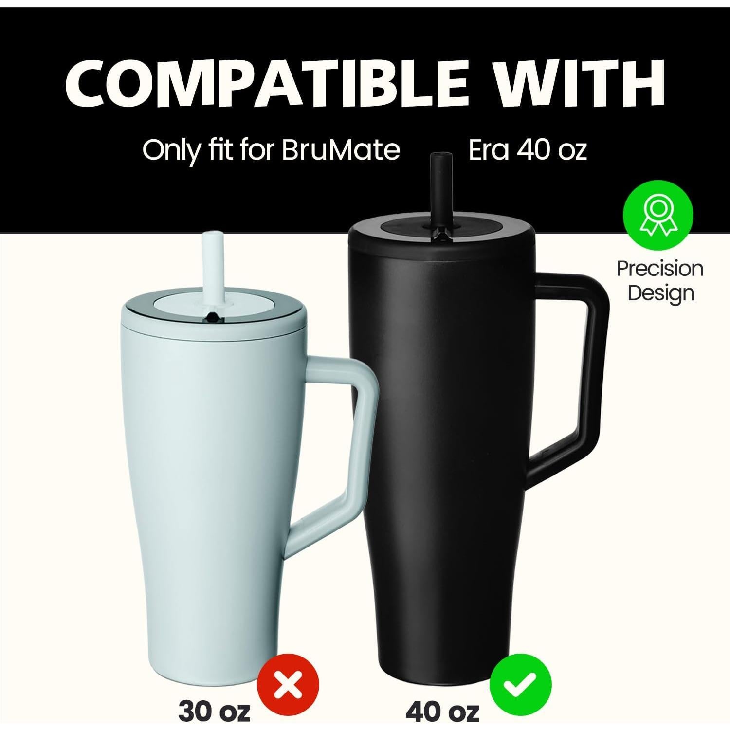 Popotes Reutilizables MIMORE de Acero Inoxidable para Brumate 40 oz - 6 Piezas