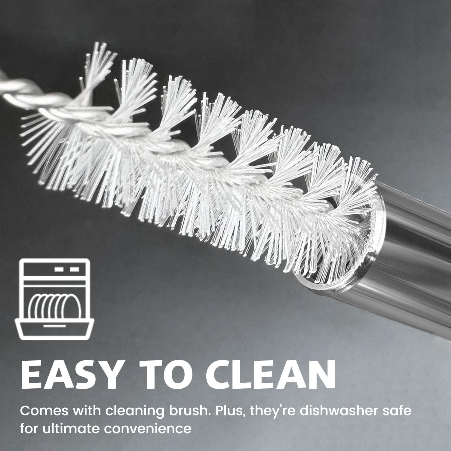 Popotes Reutilizables MIMORE de Acero Inoxidable para Brumate 40 oz - 6 Piezas