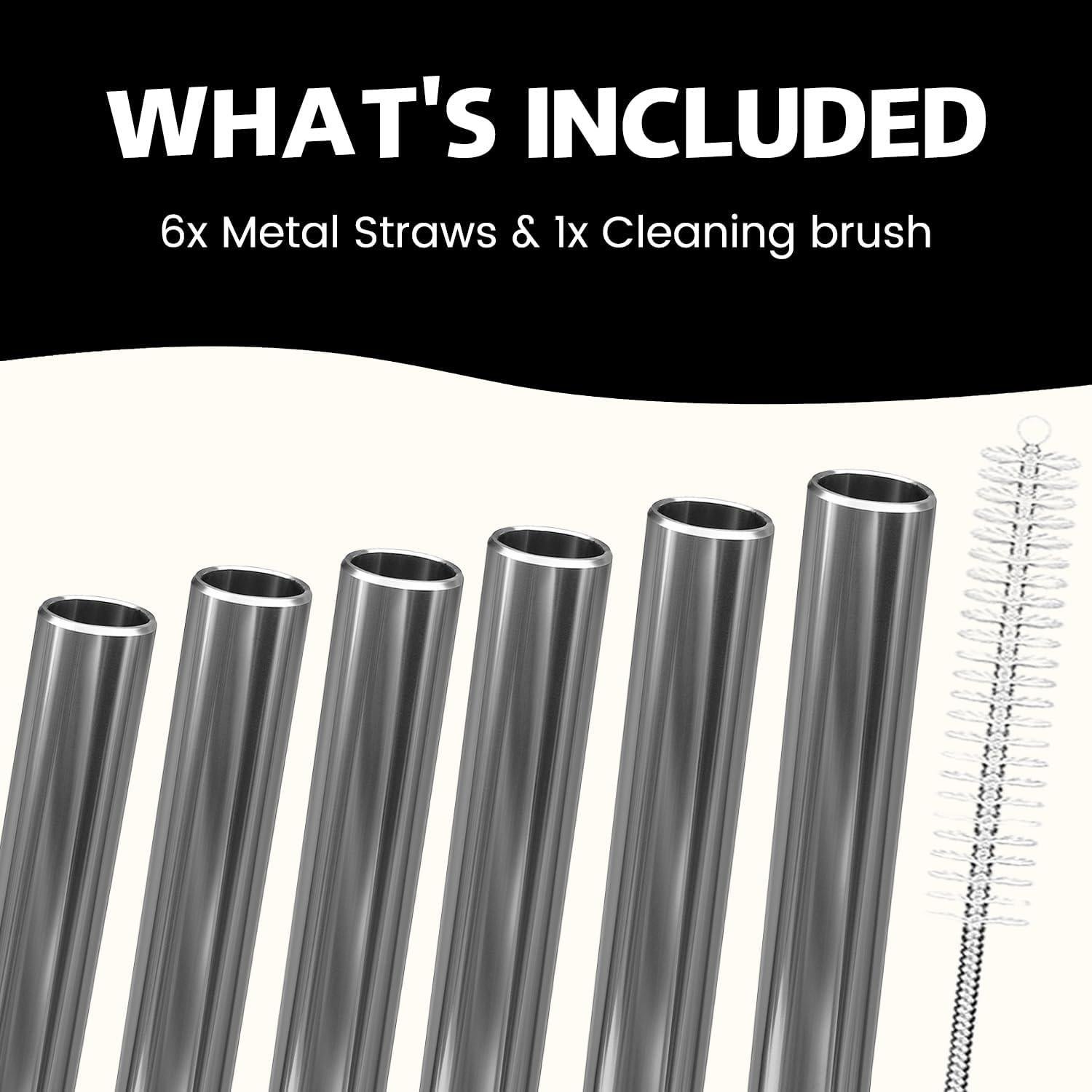 Popotes Reutilizables MIMORE de Acero Inoxidable para Brumate 40 oz - 6 Piezas