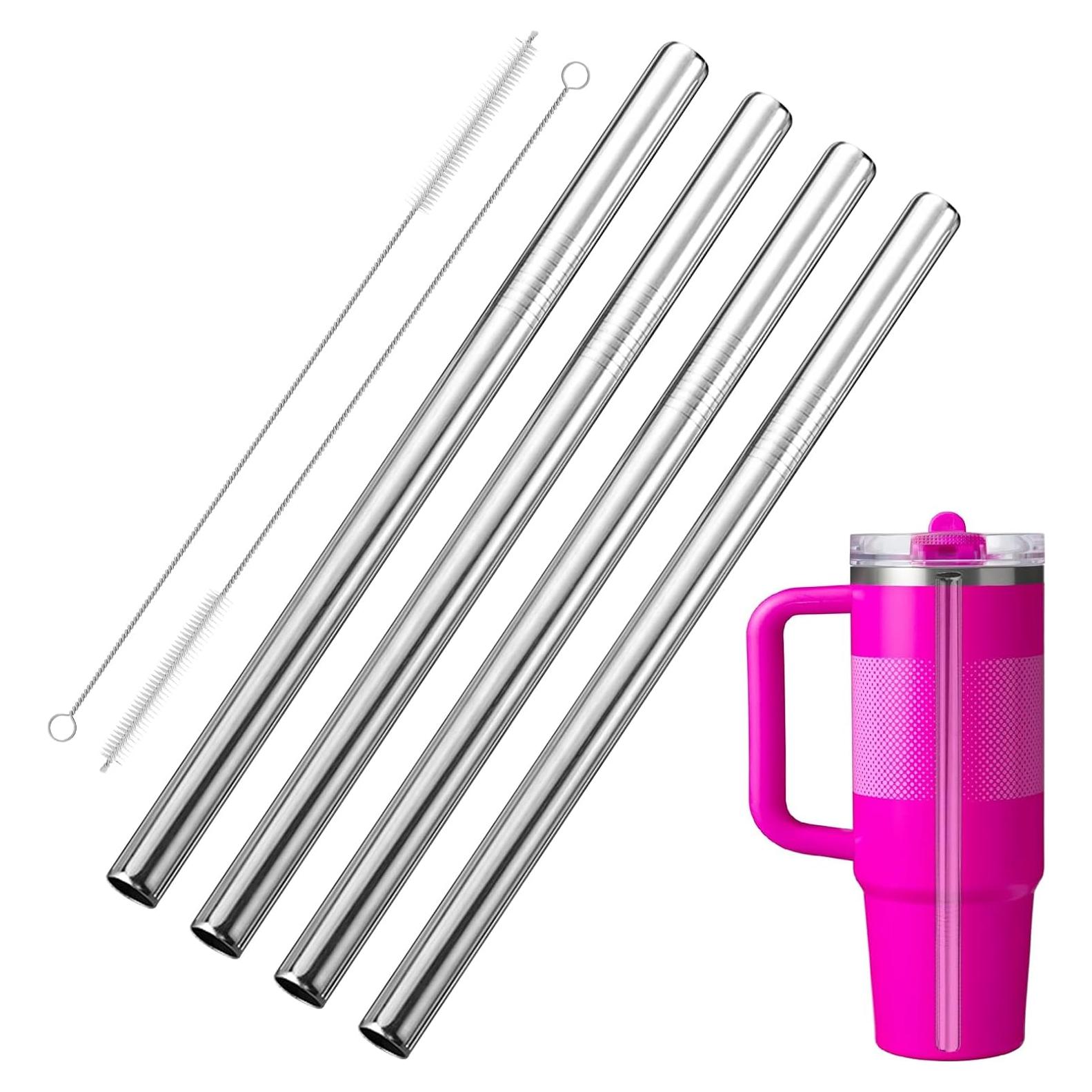 Paquete de 4 Pajillas de Acero Inoxidable LSAUVWN 30oz