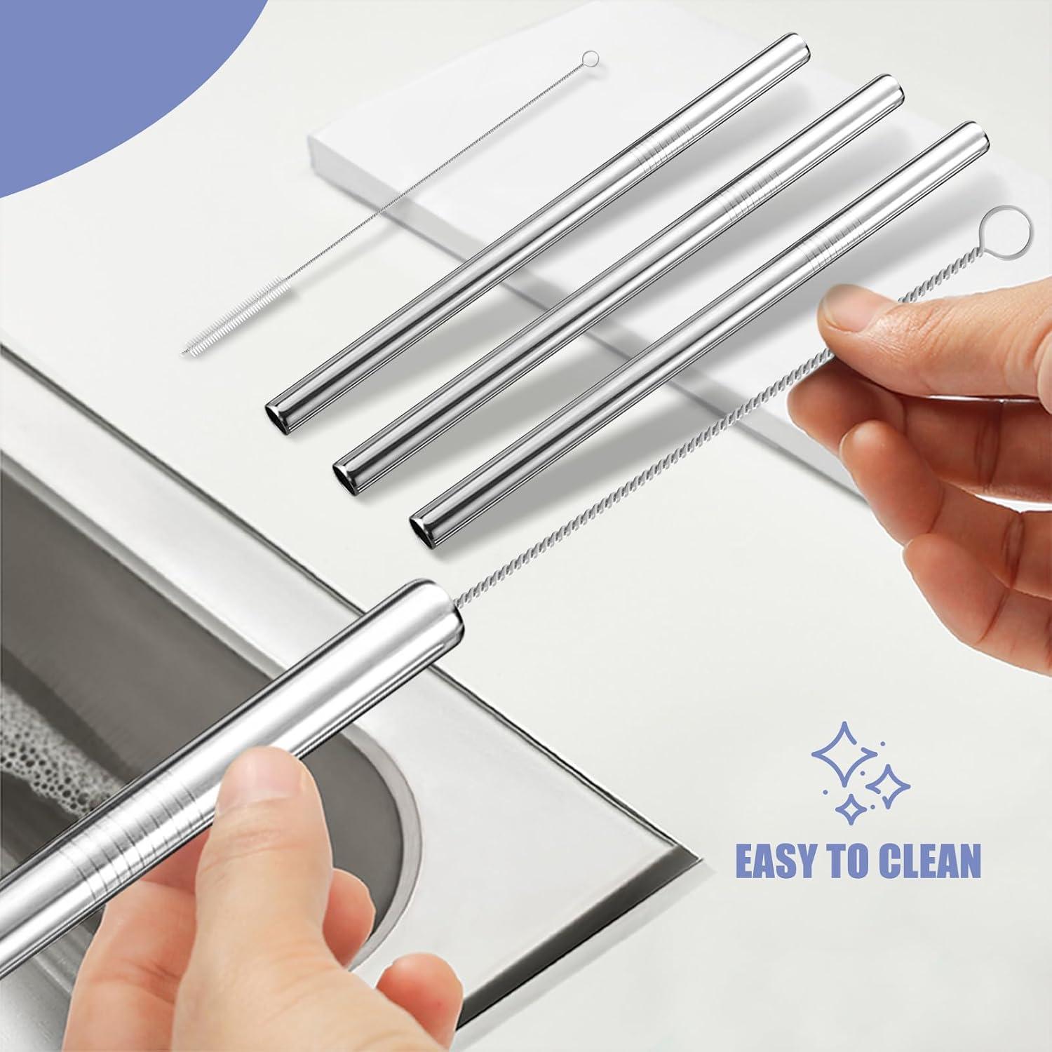 Paquete de 4 Pajillas de Acero Inoxidable LSAUVWN 30oz