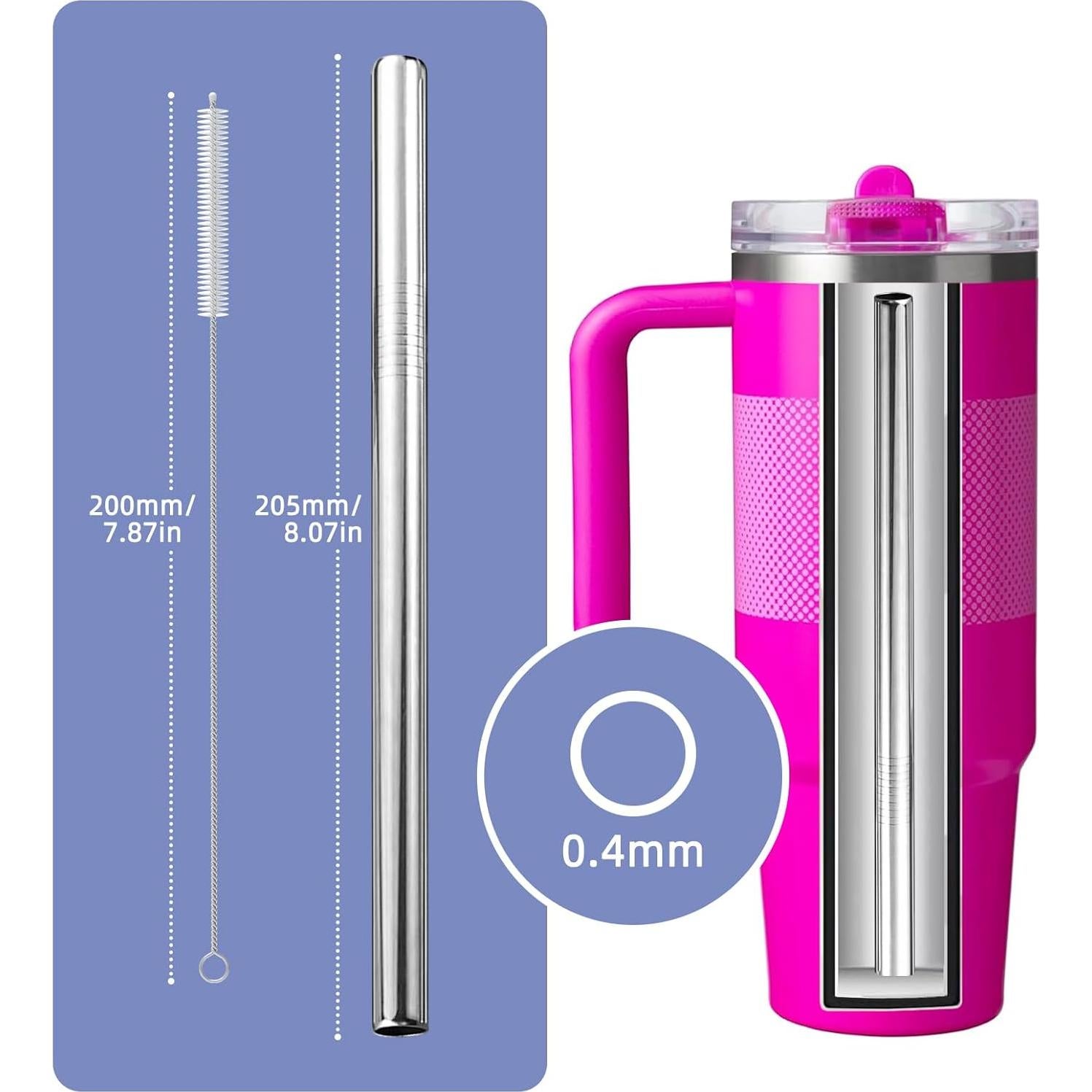 Paquete de 4 Pajillas de Acero Inoxidable LSAUVWN 30oz