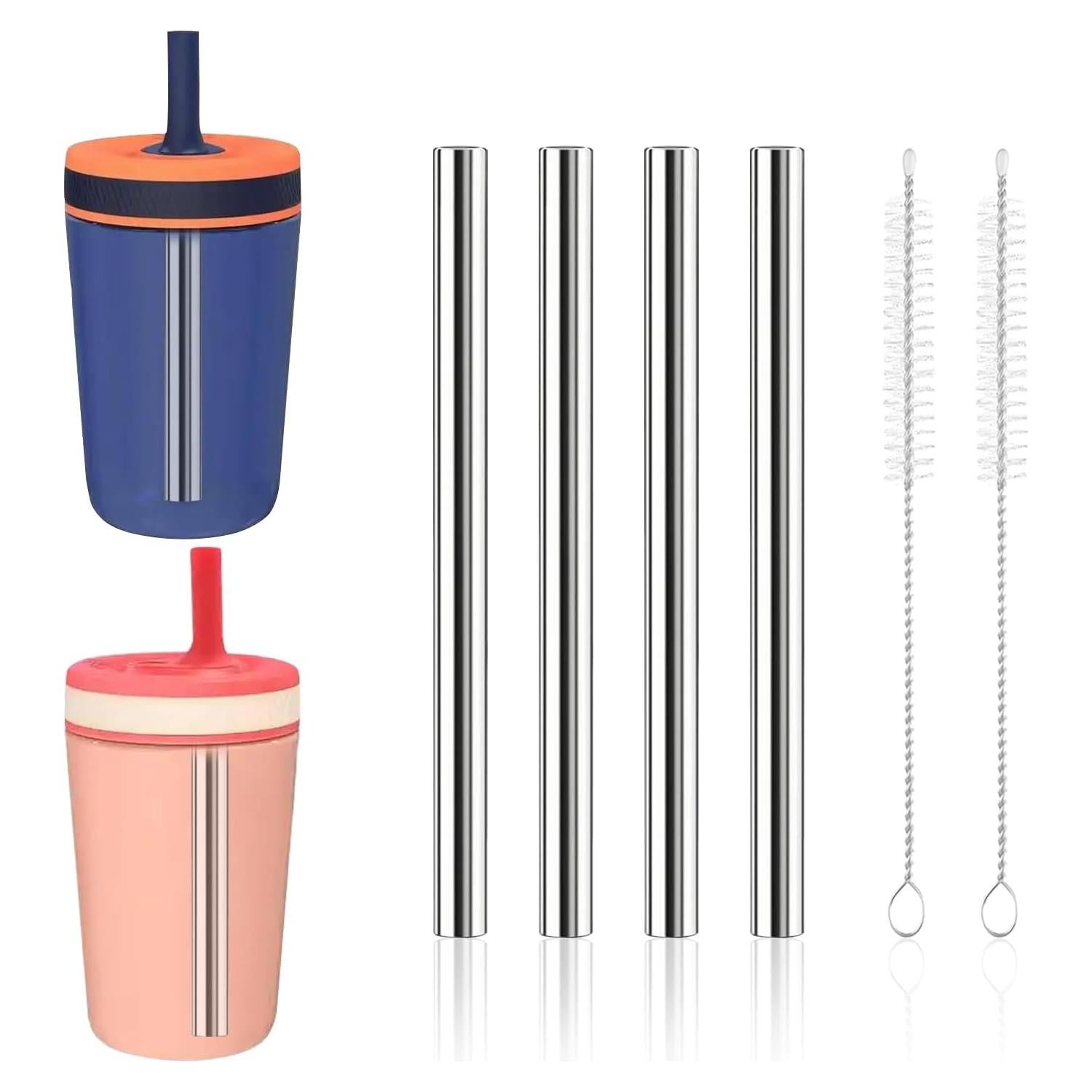 Popotes de Acero Inoxidable Reutilizables 4 Pcs para Botella Zak 15 oz