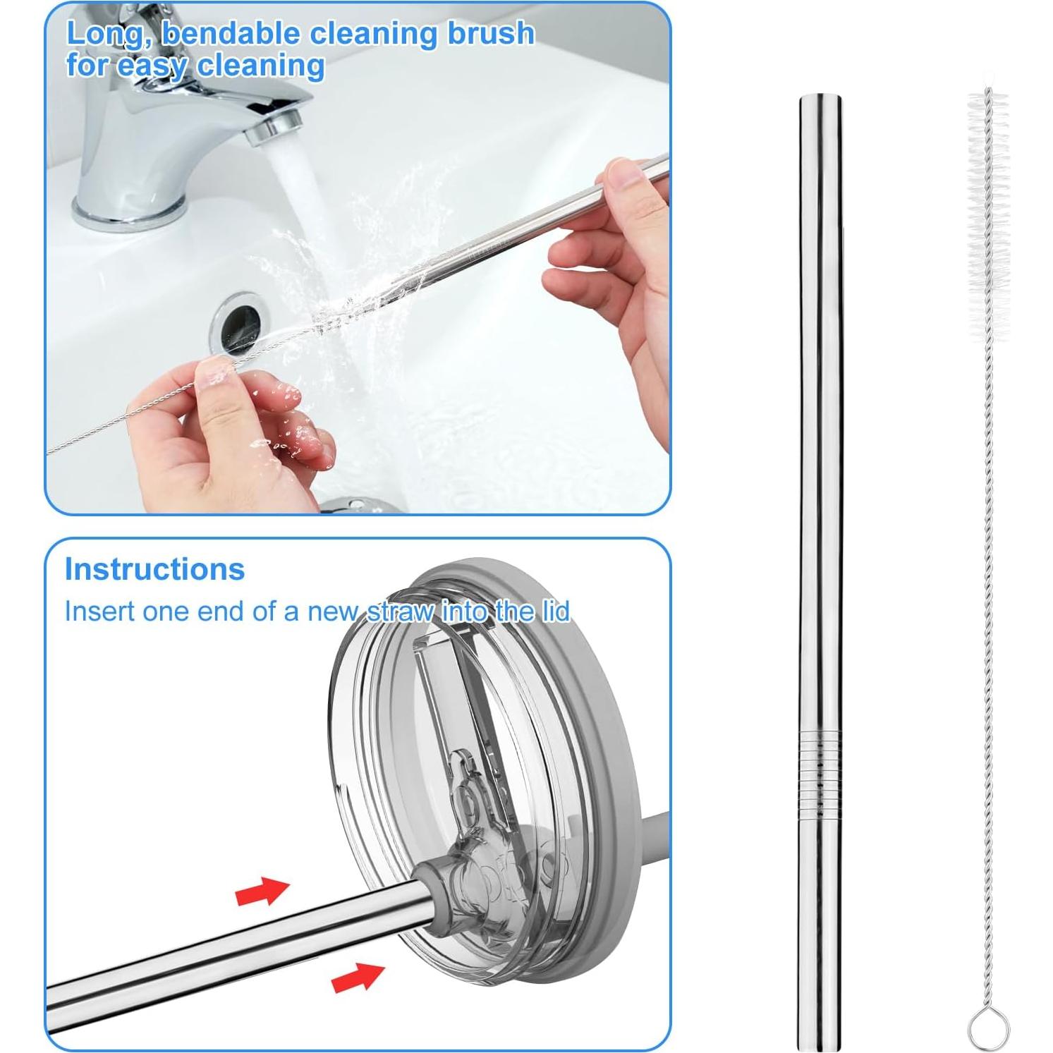 Paquete de 4 Pajillas de Acero Inoxidable Gosknor 19.5 cm