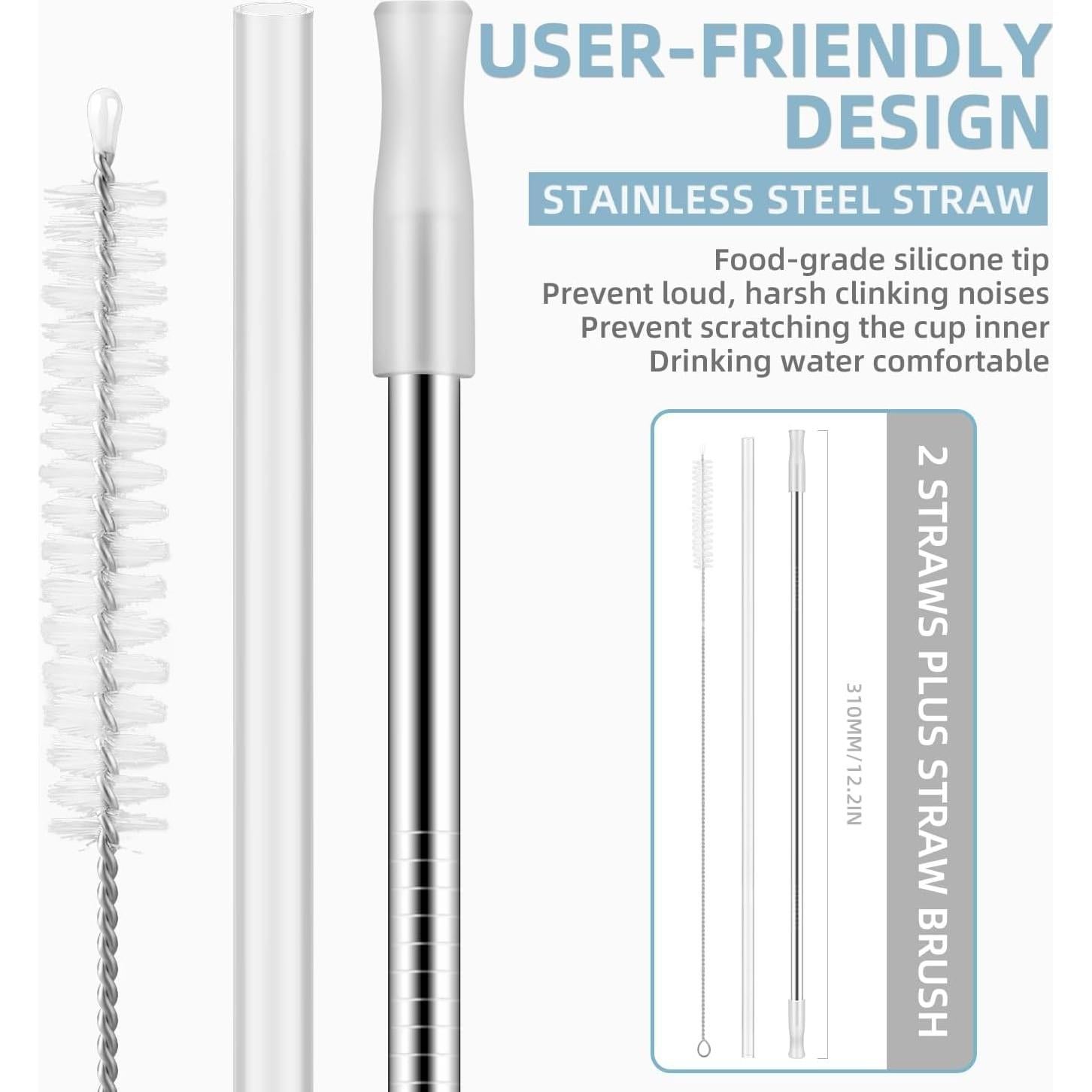 Popotes Reutilizables de Acero Inoxidable ViEiR 30.99 cm