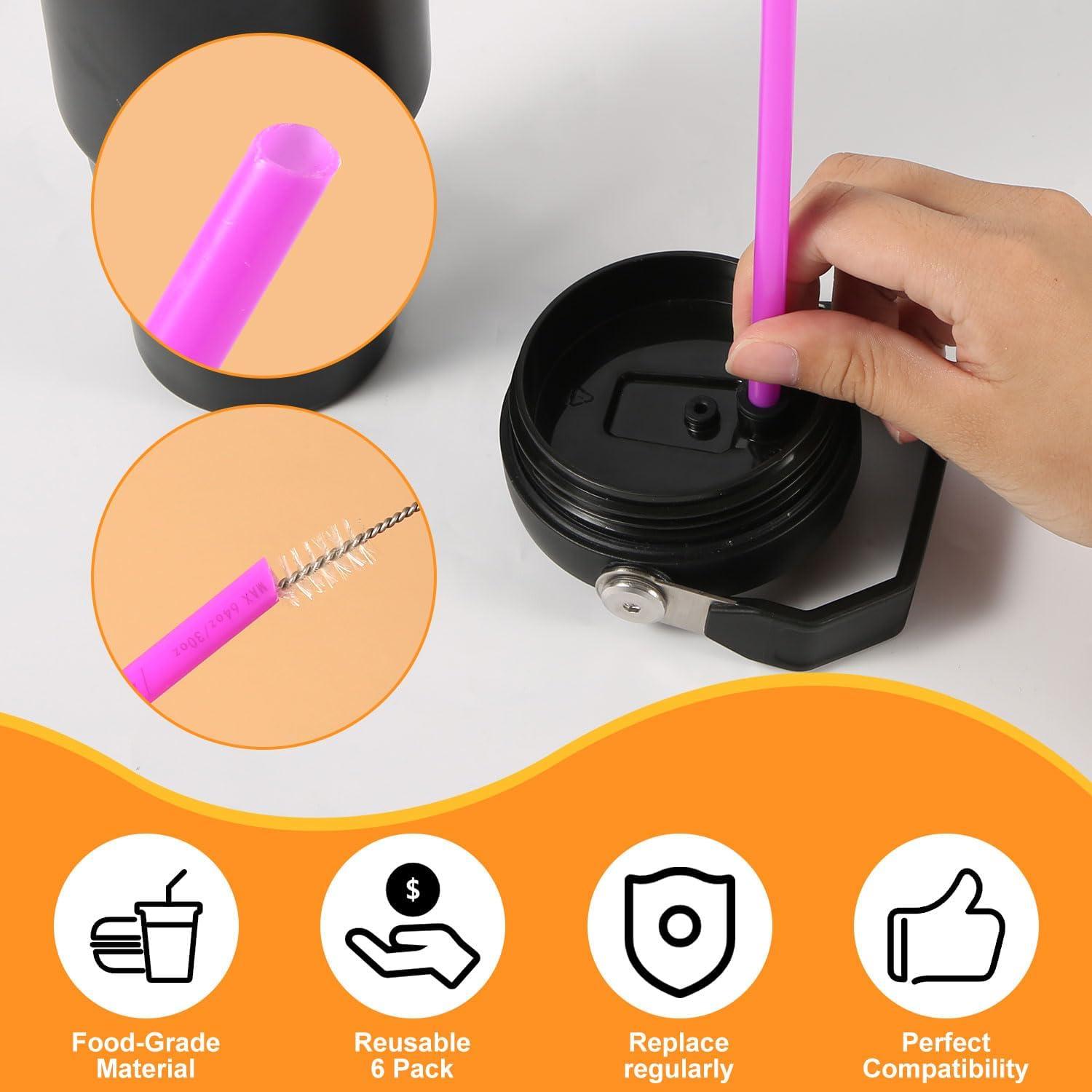 6 Popotes Reutilizables PEUTIER para Vaso Stanley 20-64oz