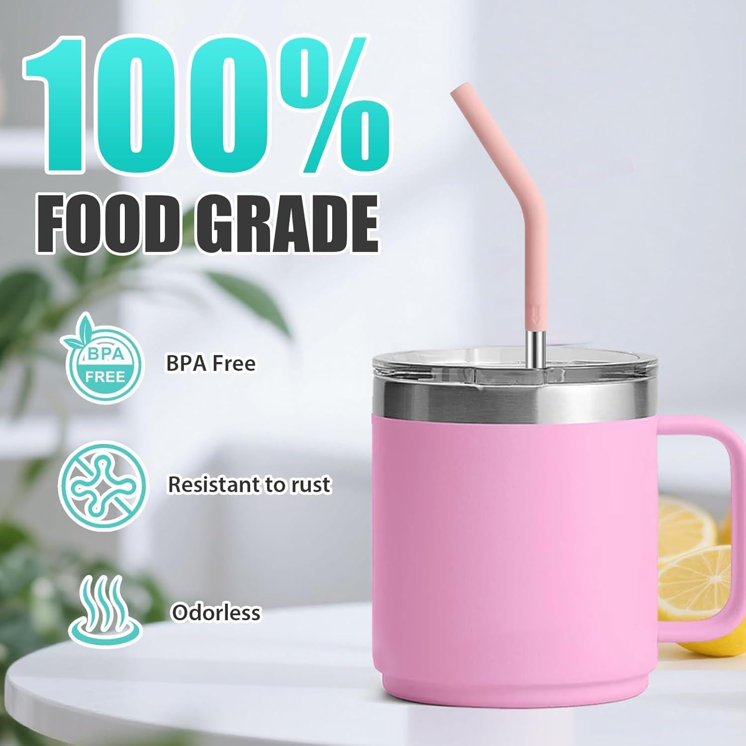 Popotes de Acero Inoxidable Reutilizables Ullnosoo 6 Unidades con Puntas de Silicona