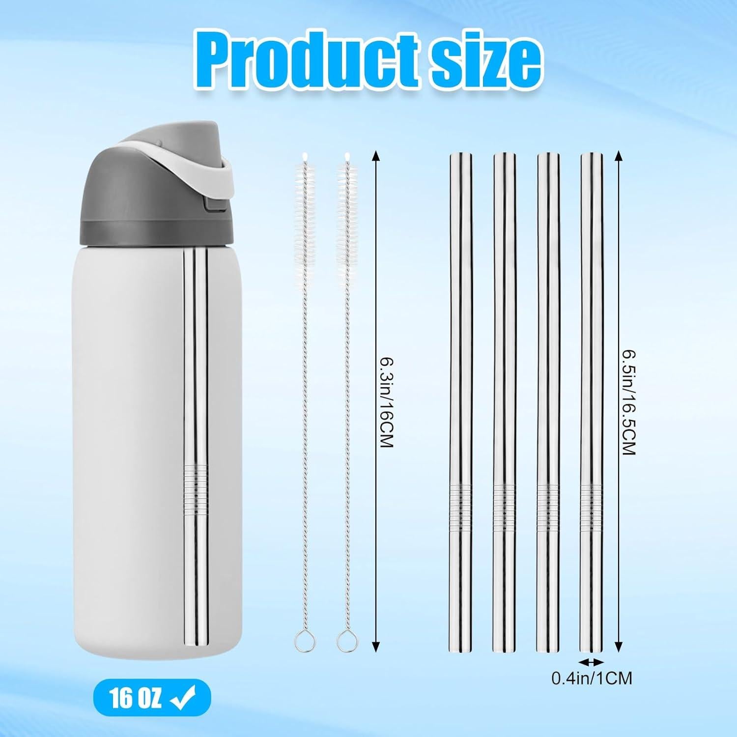 4 Popotes de Metal Reemplazo BOXOB para Owala Kids 16oz