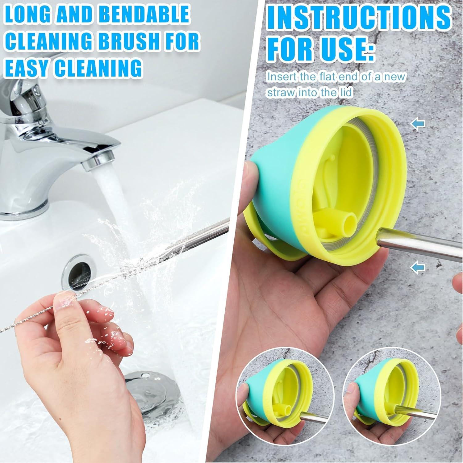 4 Popotes de Metal Reemplazo BOXOB para Owala Kids 16oz