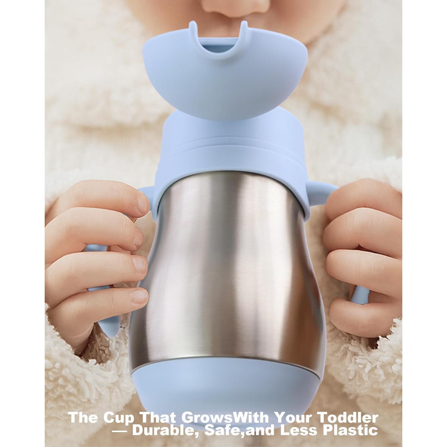 Vaso con Popote de Acero Inoxidable Bakpoco 250ml Azul