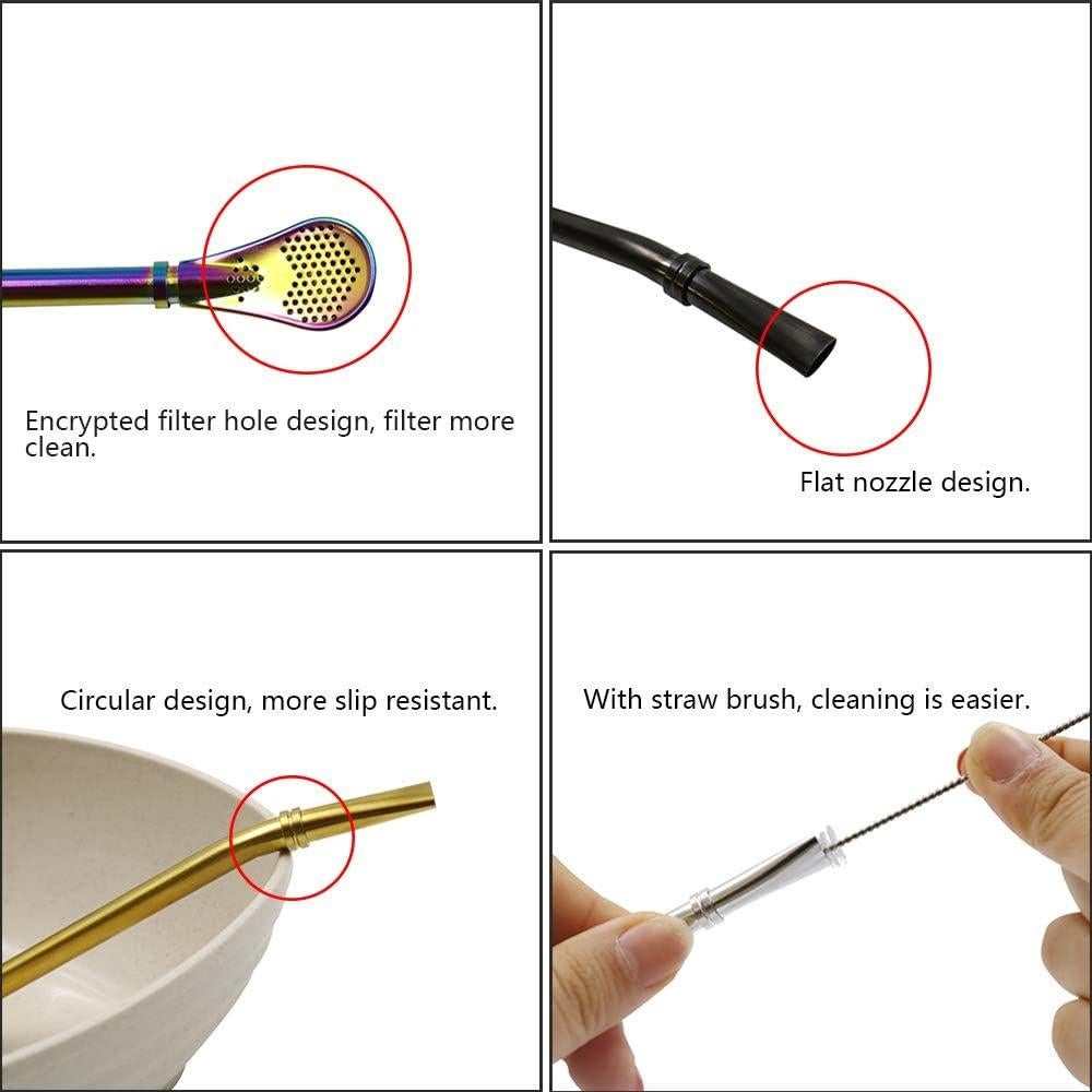 Cuchara Filtro de Acero Inoxidable 5 Colores con Cepillo