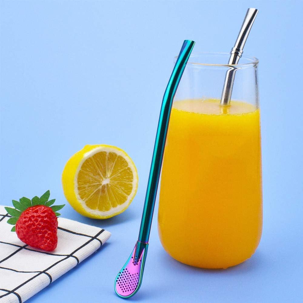 Cuchara Filtro de Acero Inoxidable 5 Colores con Cepillo