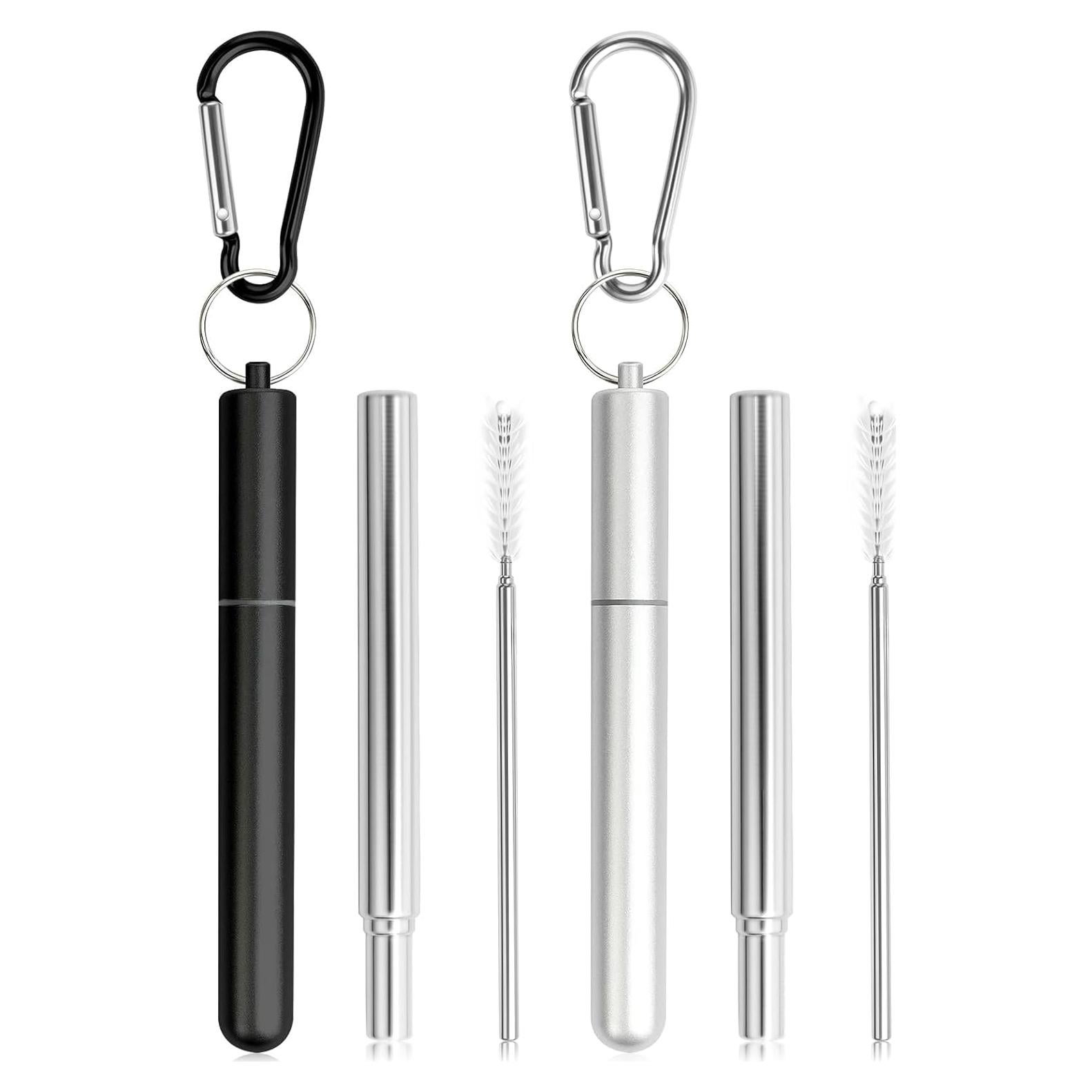 Popotes Reutilizables de Acero Inoxidable Foweroty - 2 Piezas