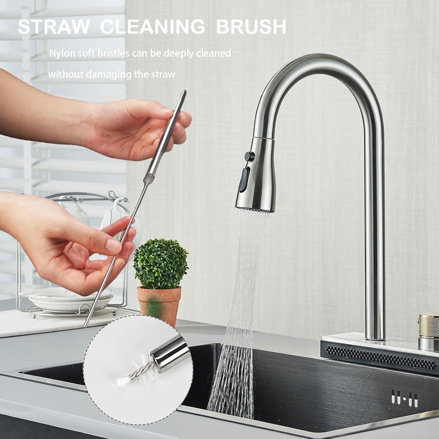 Popotes Reutilizables de Acero Inoxidable Foweroty - 2 Piezas