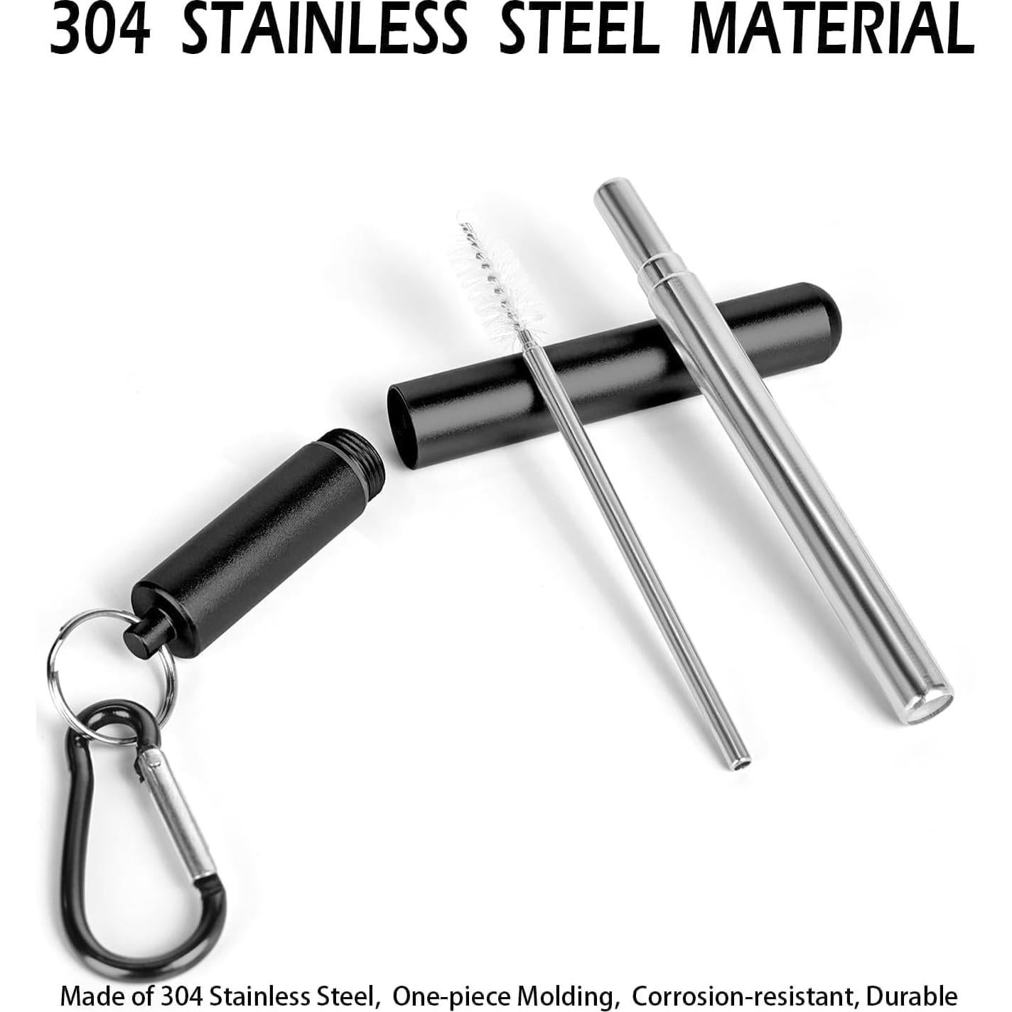 Popotes Reutilizables de Acero Inoxidable Foweroty - 2 Piezas