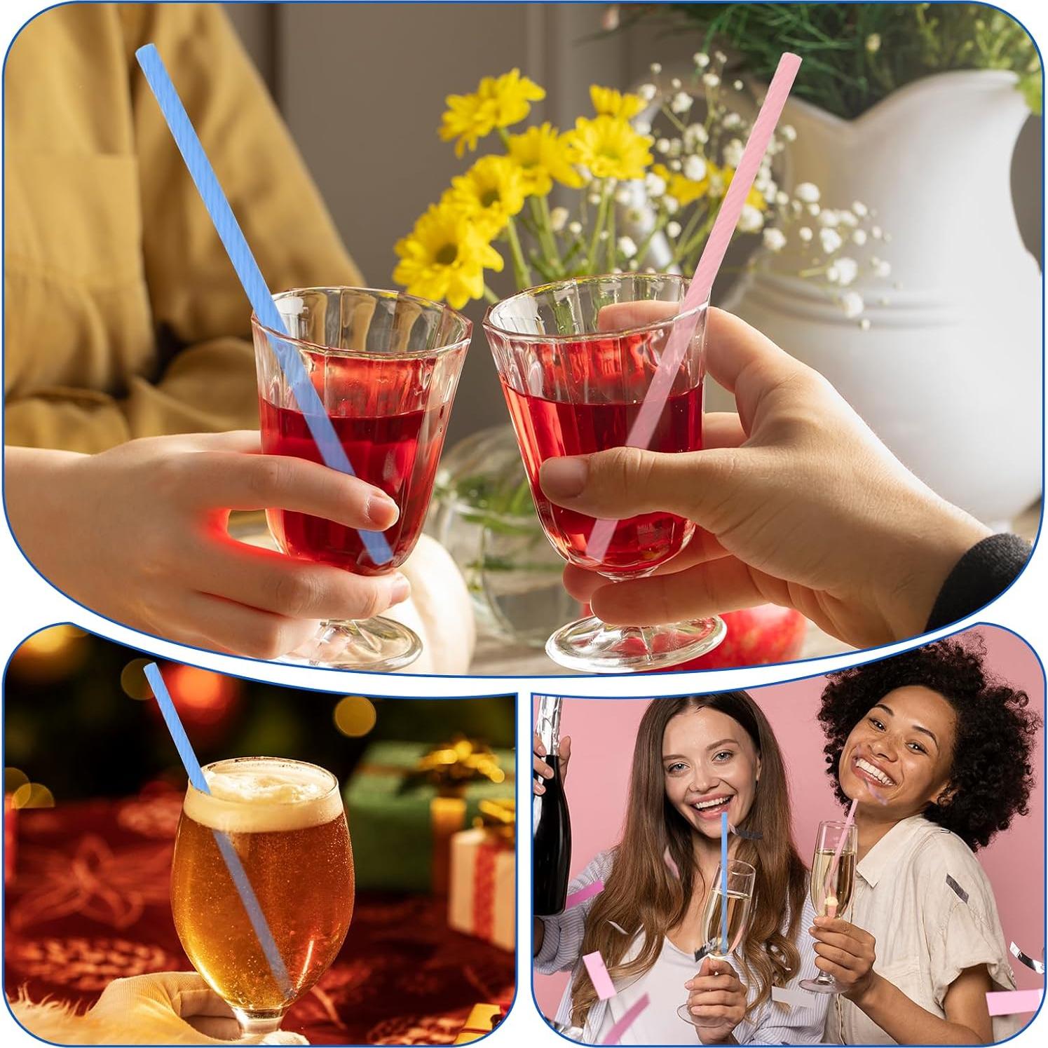 Set de 2 Pajitas de Silicona Reutilizables Ajcotahm - Rosa y Azul