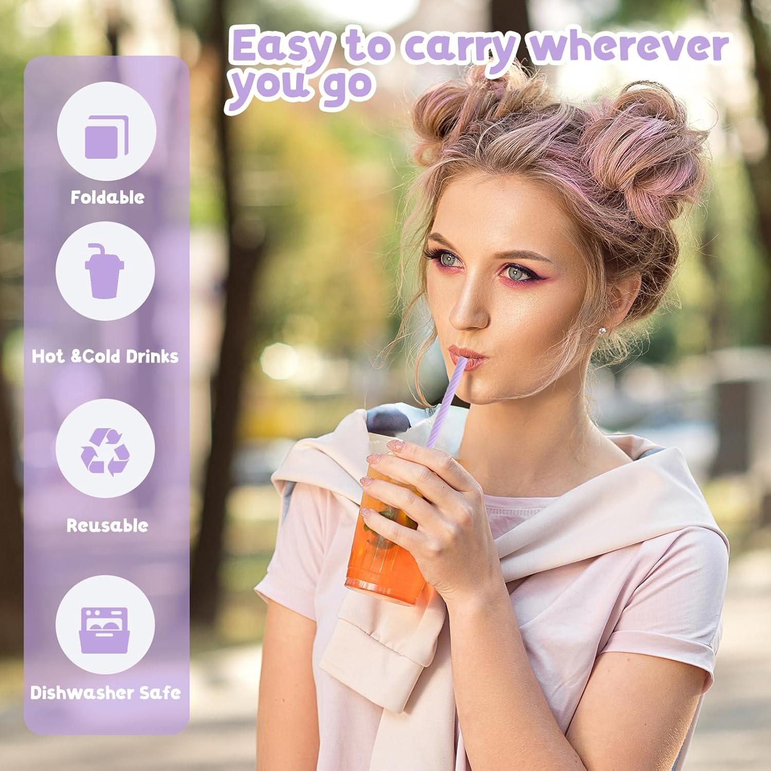 20 Sets de Pajitas Reutilizables Simarro con Estuche y Cepillos